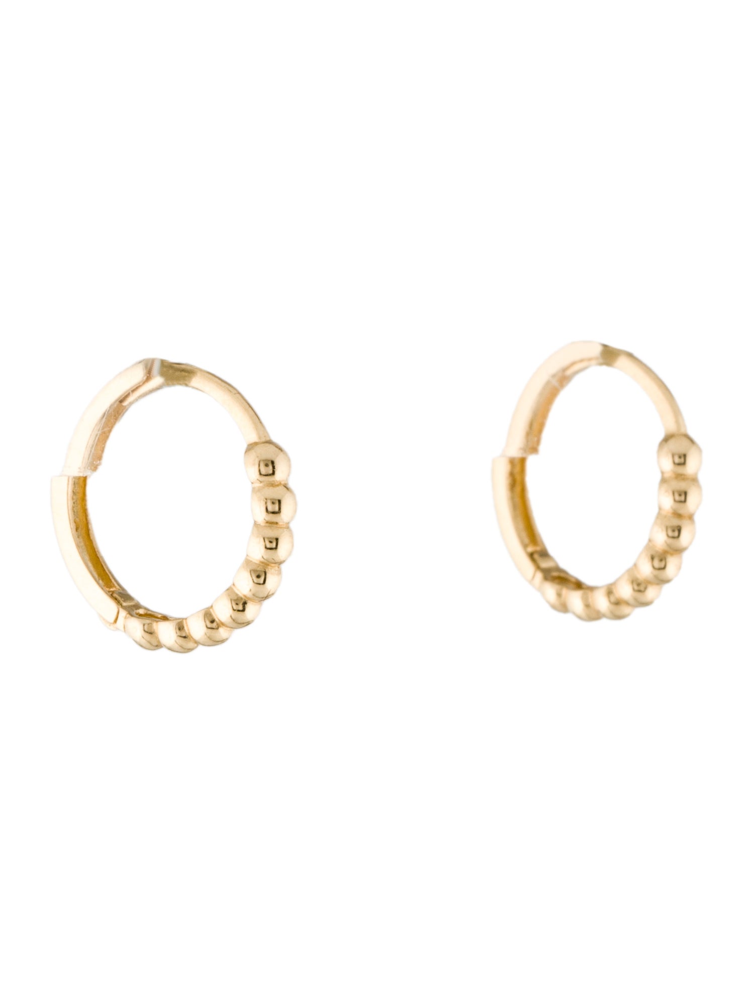 【Mejuri】Beaded Huggie Hoops 14K Mejuri 14K Beaded Huggie Hoop Earrings - 14K Yellow Gold