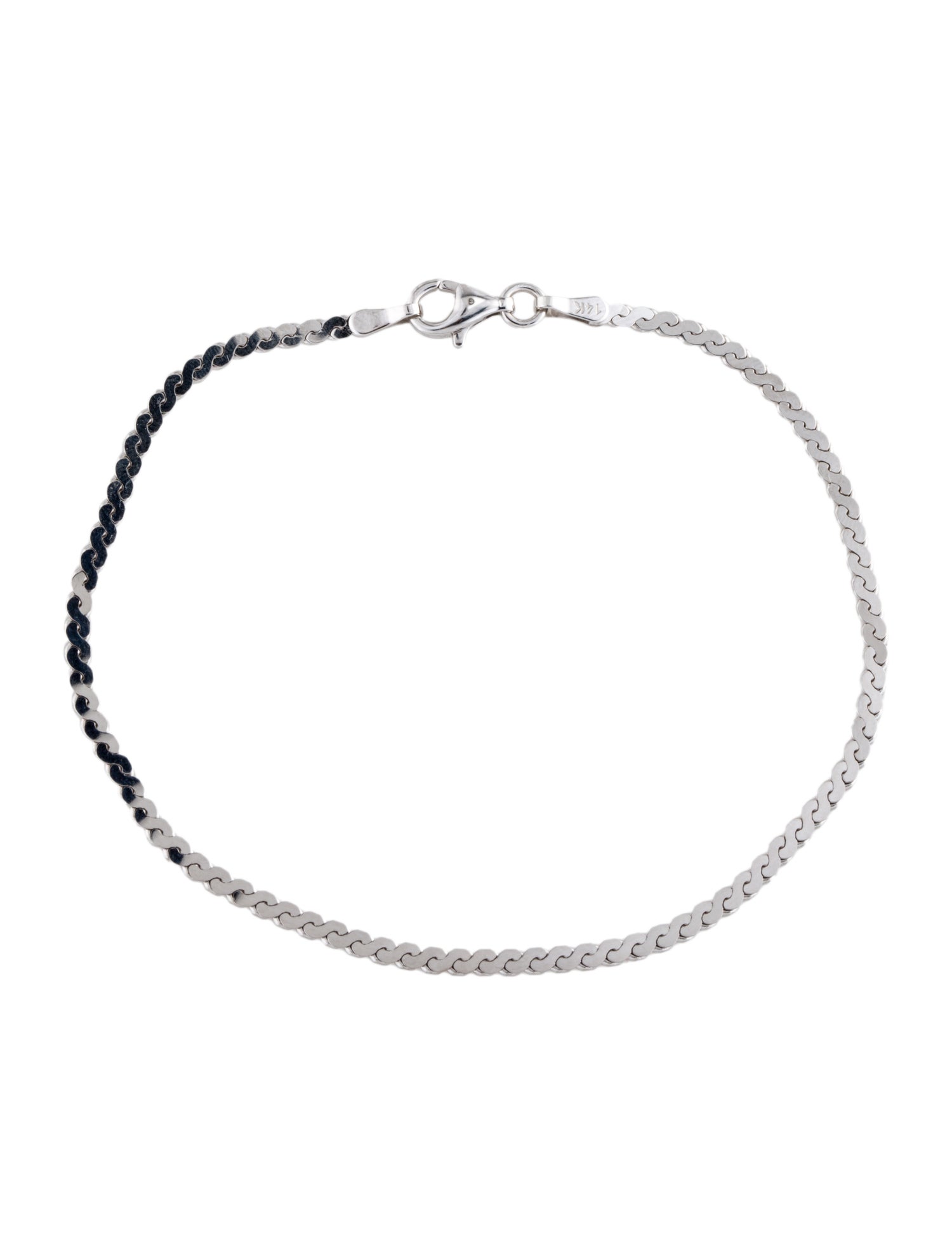 MEJURI☆14kチェーンブレスレット・Serpentine Chain Bracelet Mejuri 14K Serpentine Chain Bracelet - Rhodium-Plated 14K