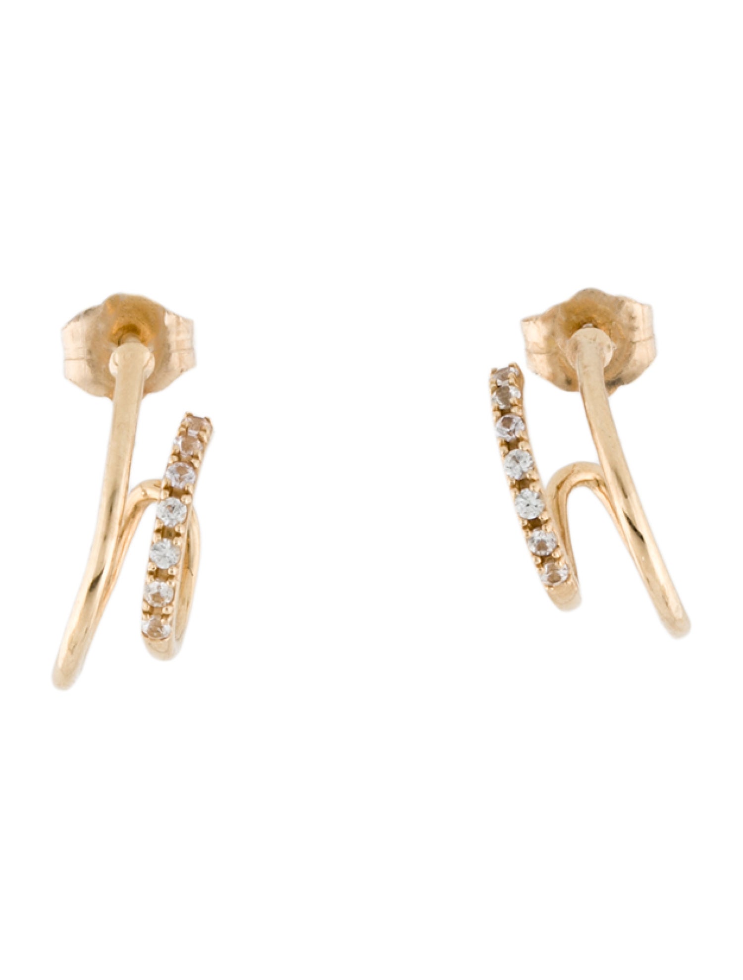 Burberry TB Monogram Outline Hoop Earrings - Gold-Plated