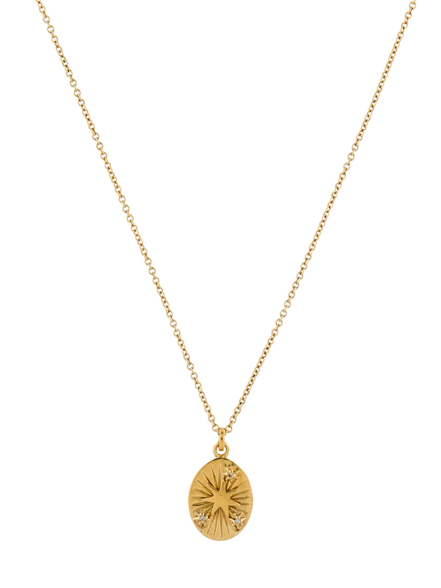 Mejuri Enamel & Sapphire Tarot Star Pendant Necklace