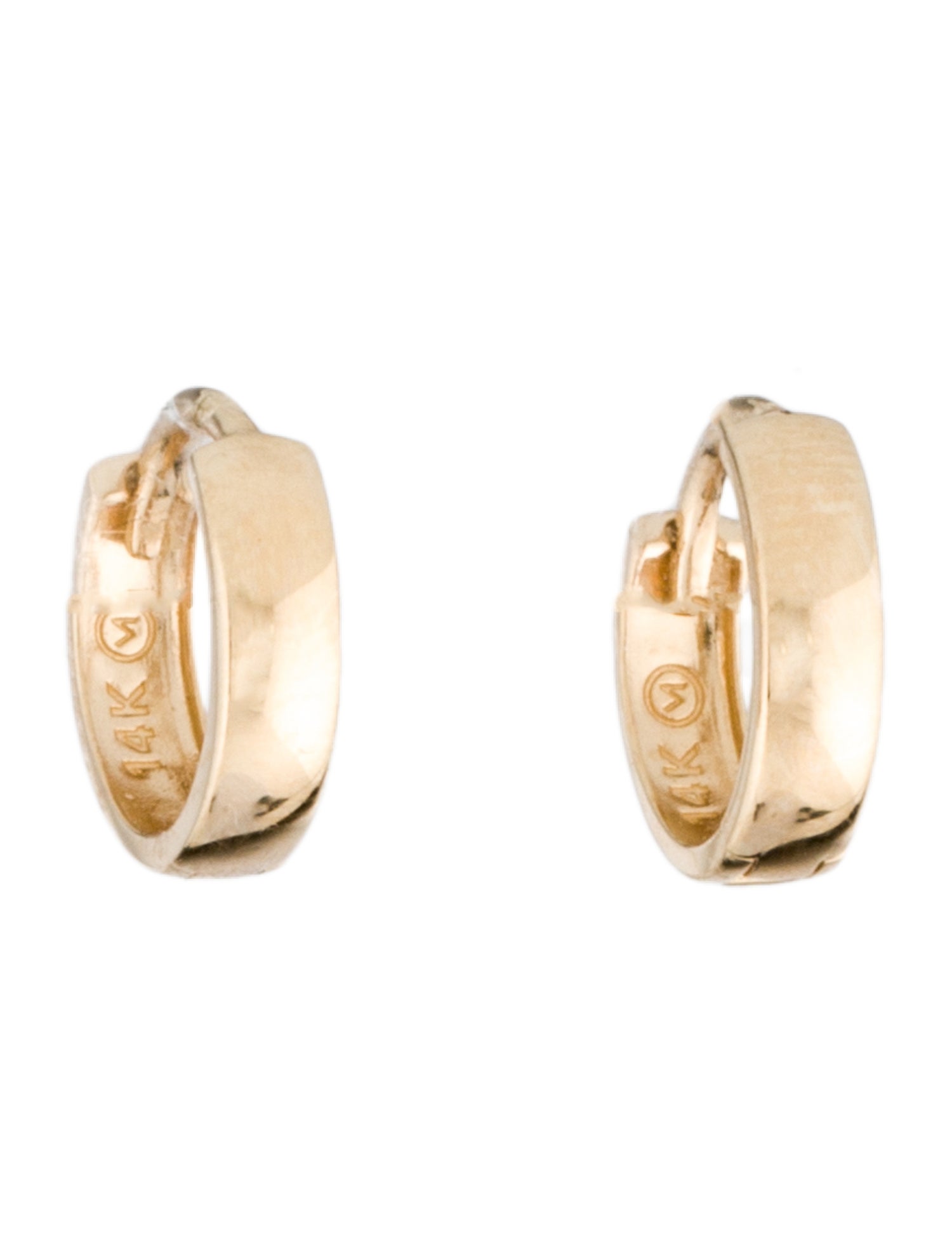 Mejuri 14K Beaded Huggie Hoop Earrings - 14K Yellow Gold