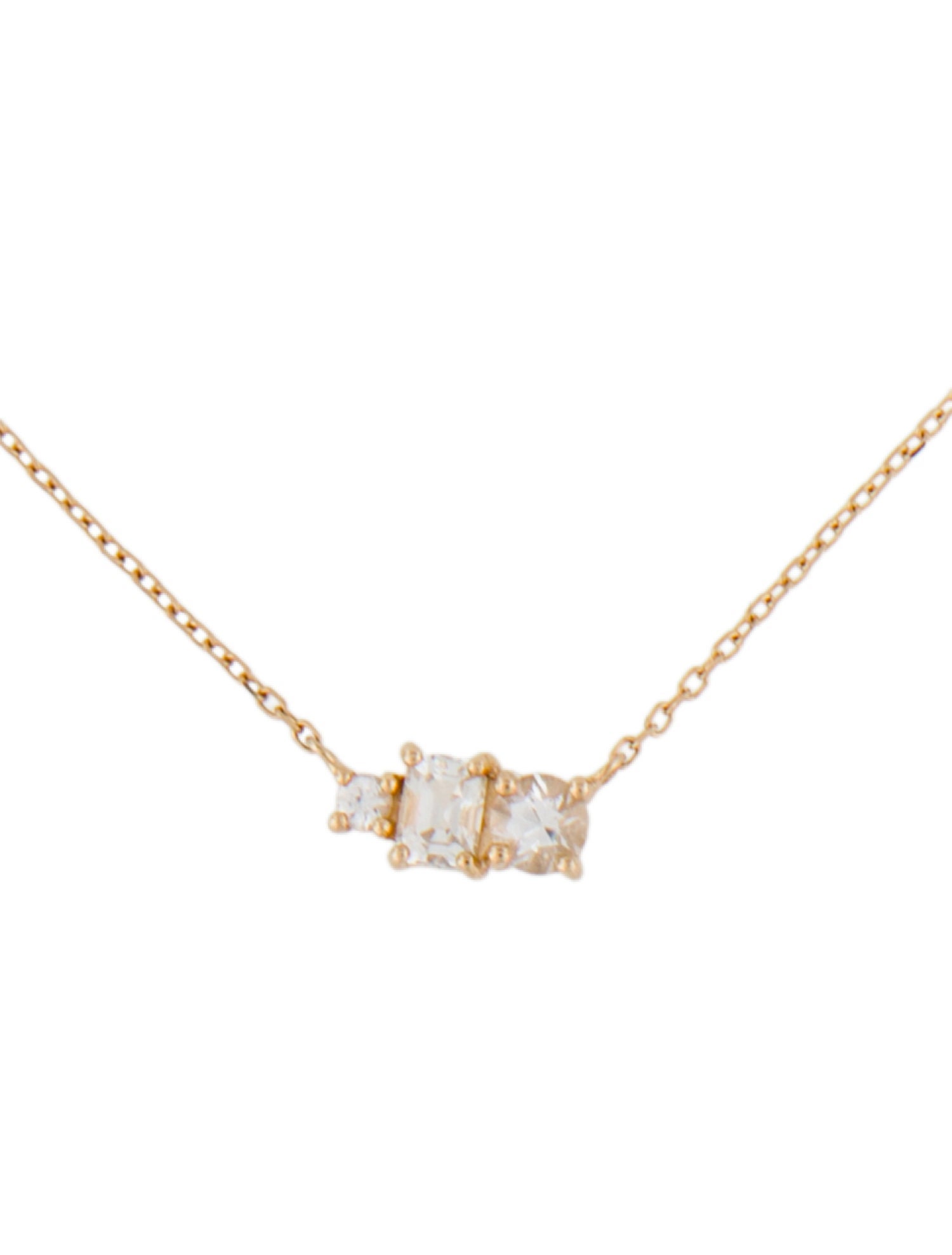 Mejuri 14K Sapphire Trio Pendant Necklace