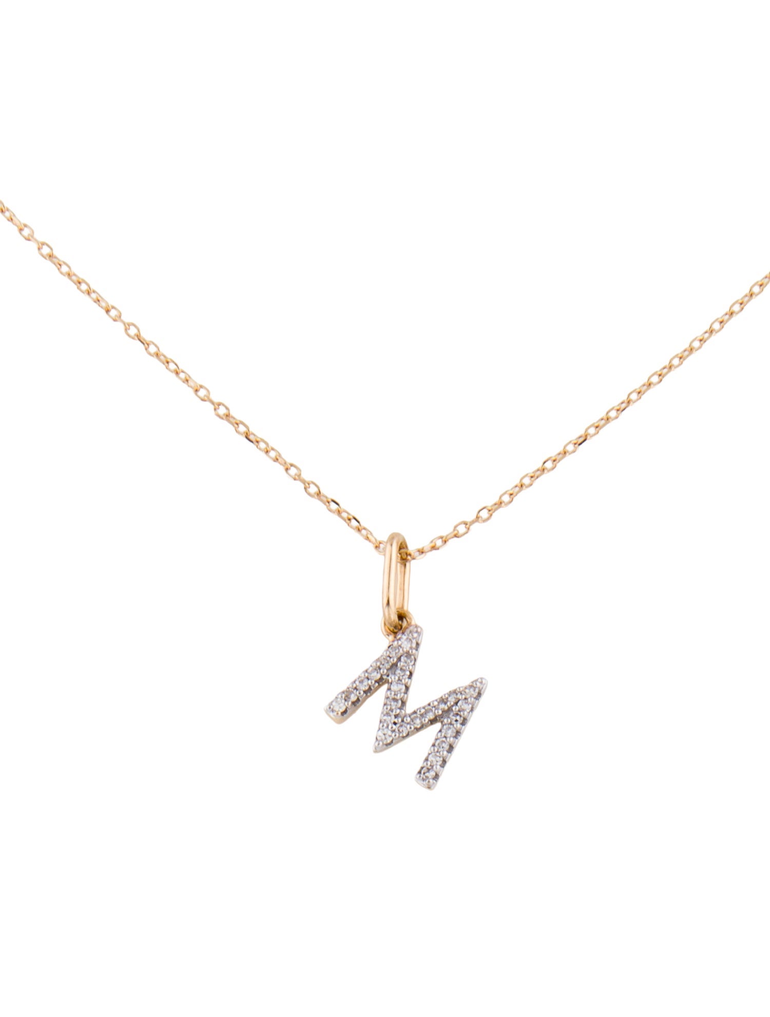 Mejuri 14K Diamond Letter 'M' Necklace