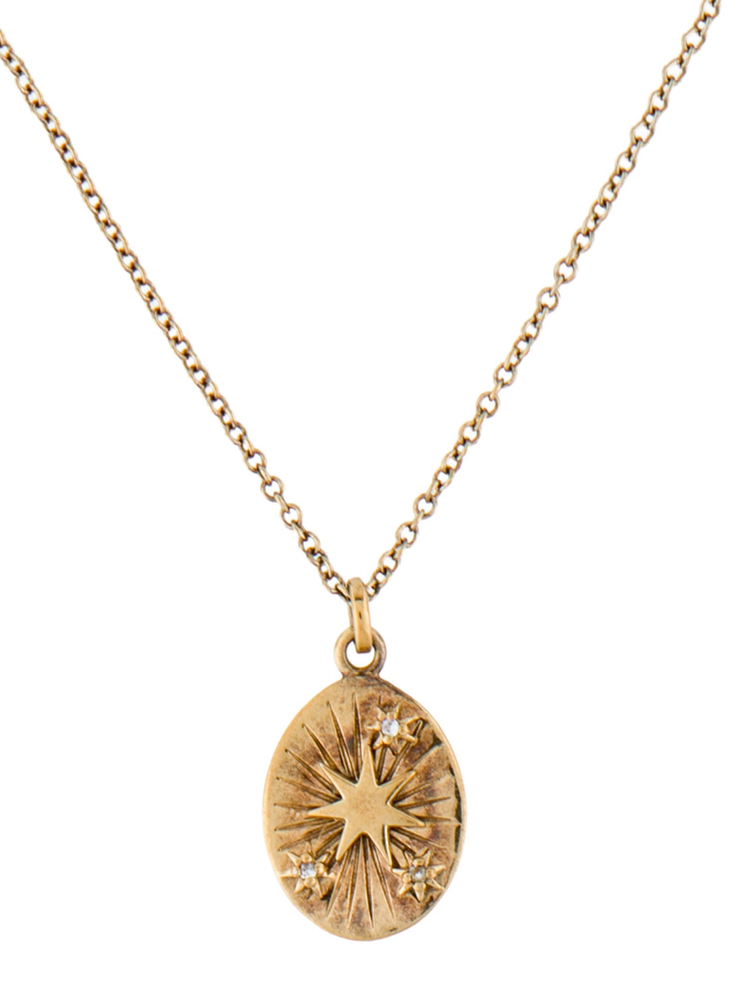 Mejuri Enamel & Sapphire Tarot Star Pendant Necklace