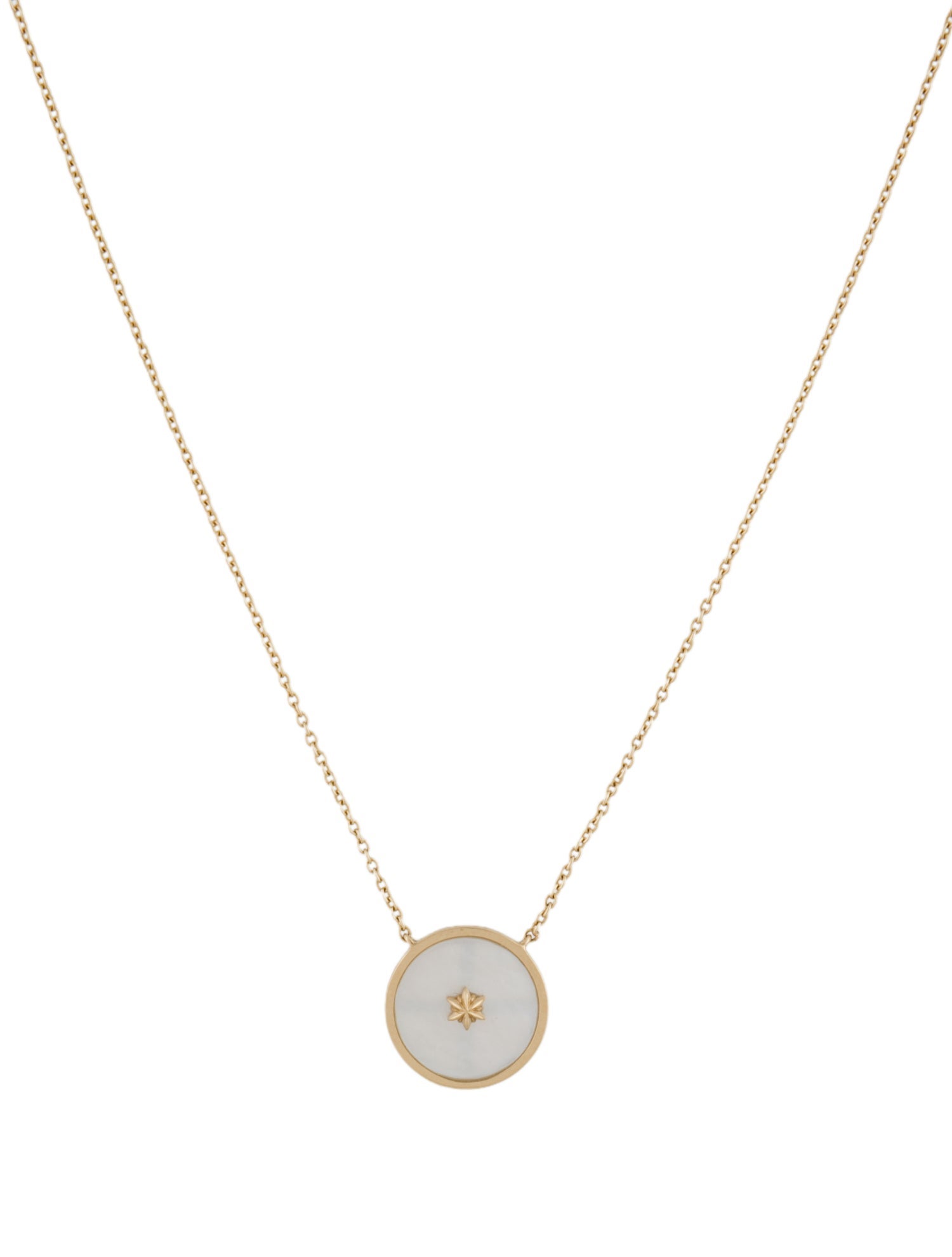 Mejuri 14K Mother of Pearl Star Medallion Necklace