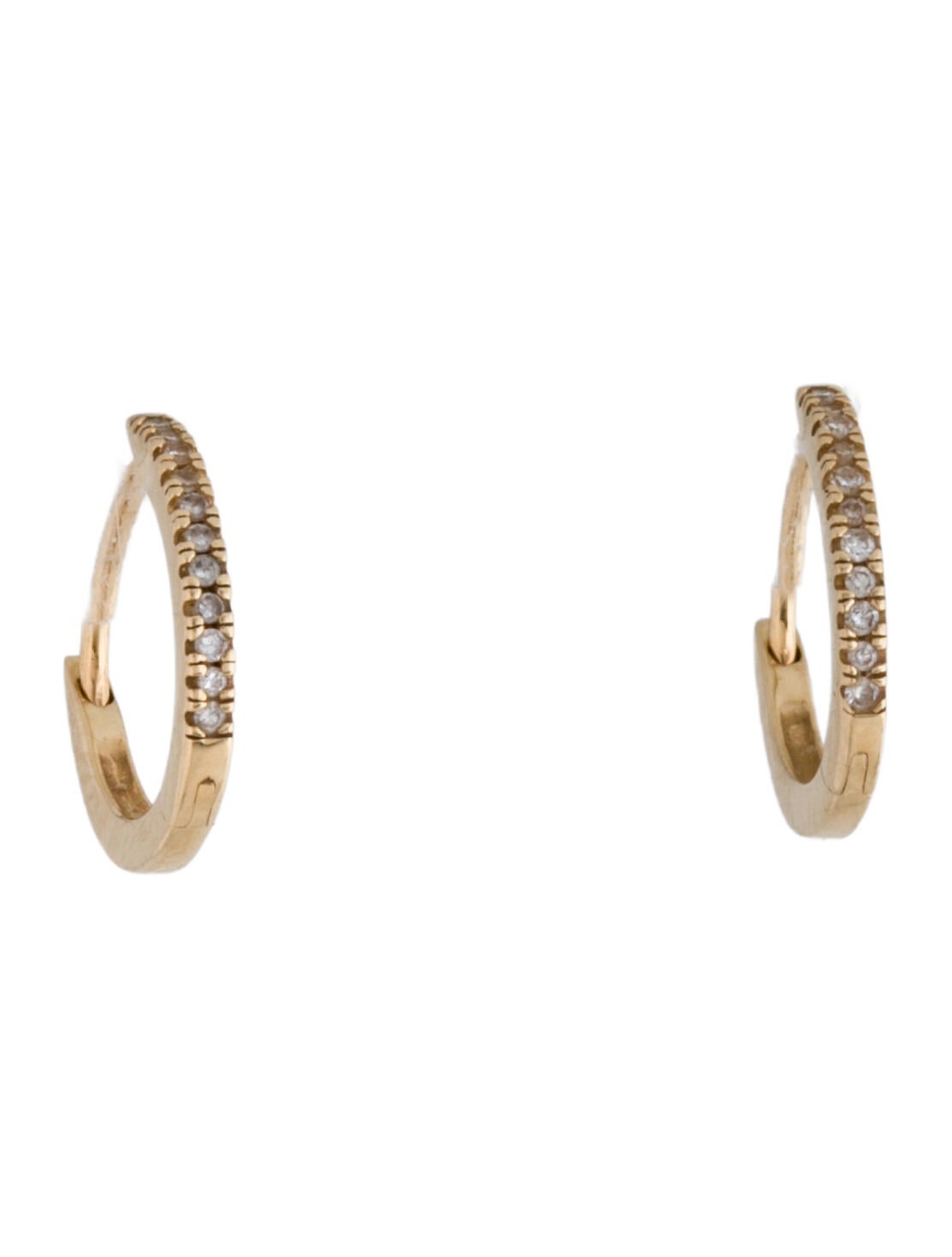 Mejuri 14K Diamond Pavé Huggie Earrings