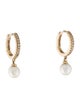 Mejuri 14K Pearl & Diamond Huggie Earrings