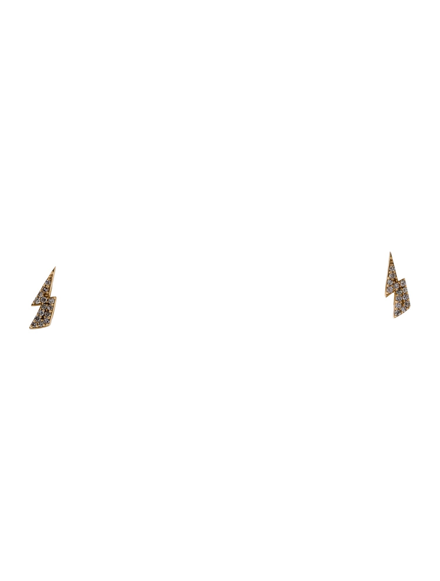 Mejuri 14K Diamond Pavé Lightning Stud Earrings