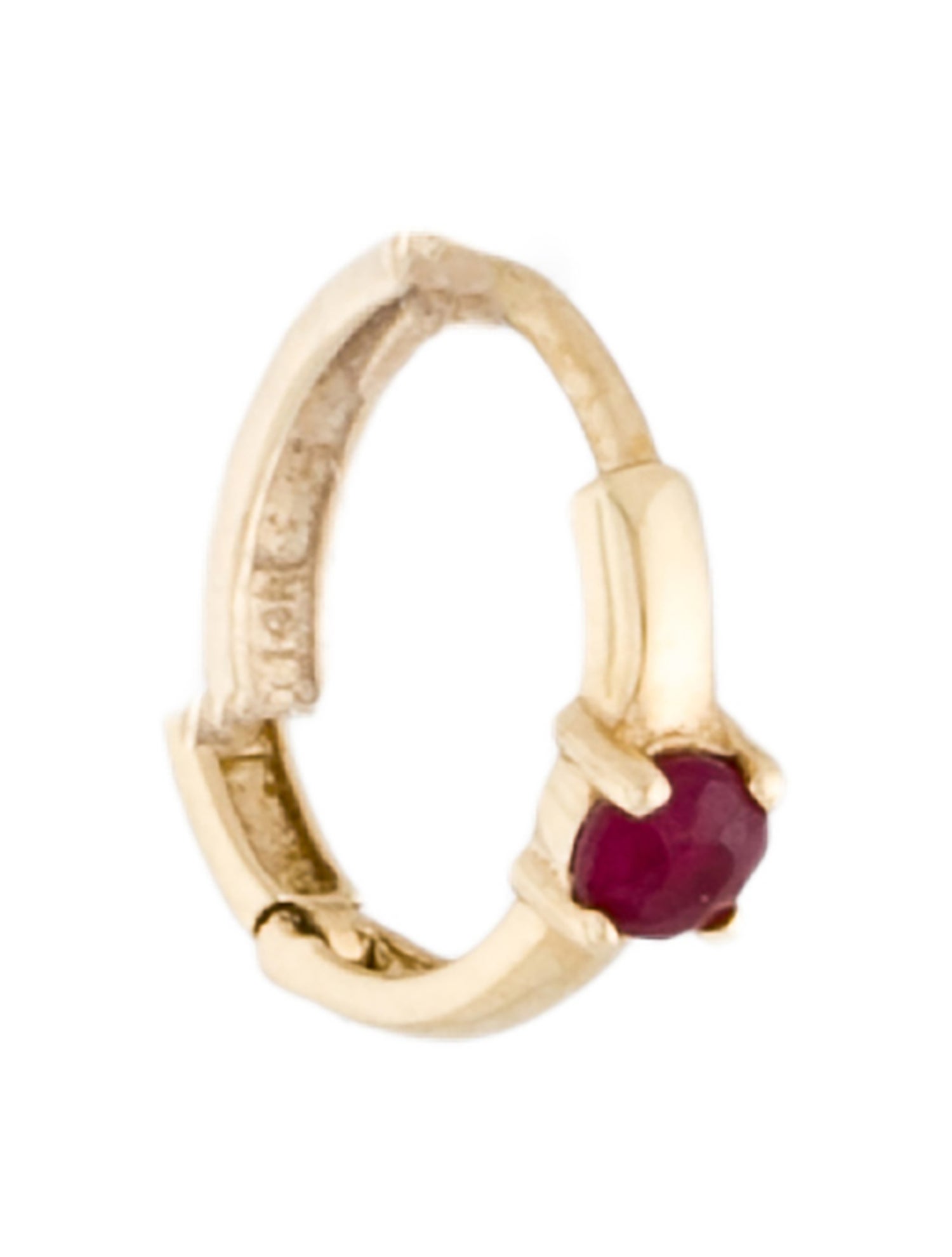 Mejuri 14K Ruby Single Mini Hoop