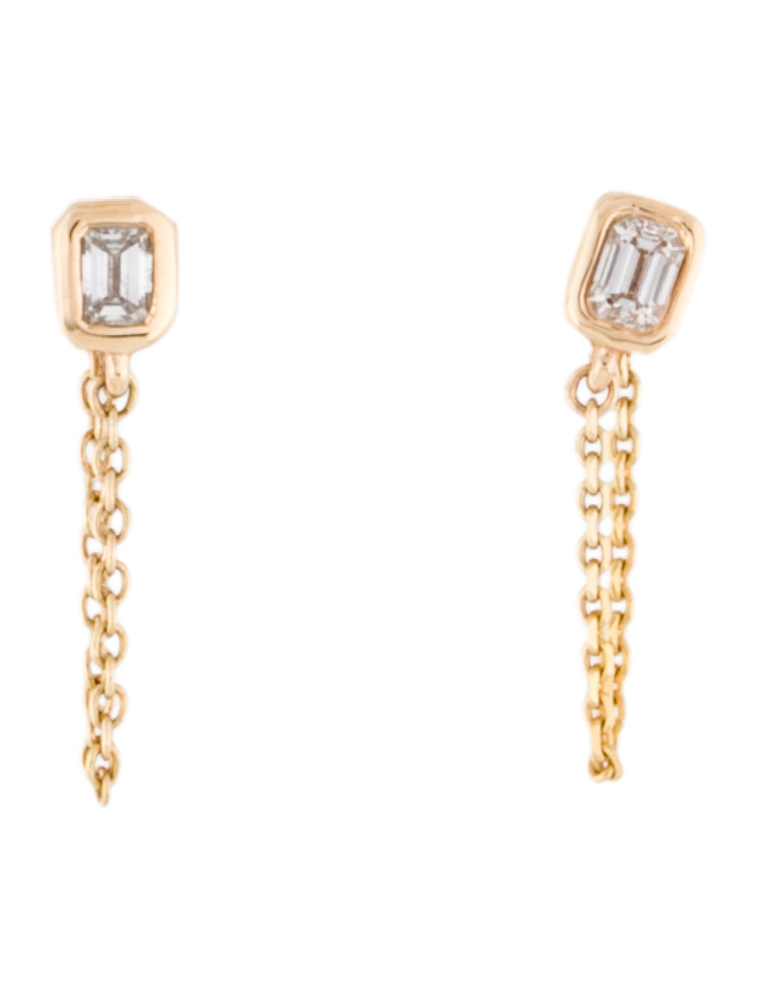 Mejuri 14K Diamond Chain Stud Earrings