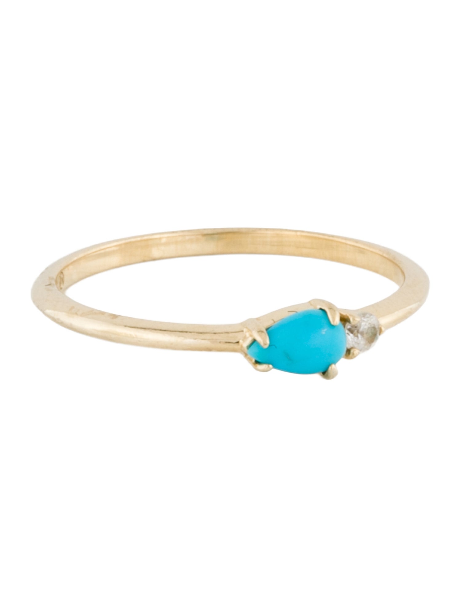 Mejuri 14K Turquoise & Diamond Beverly Ring