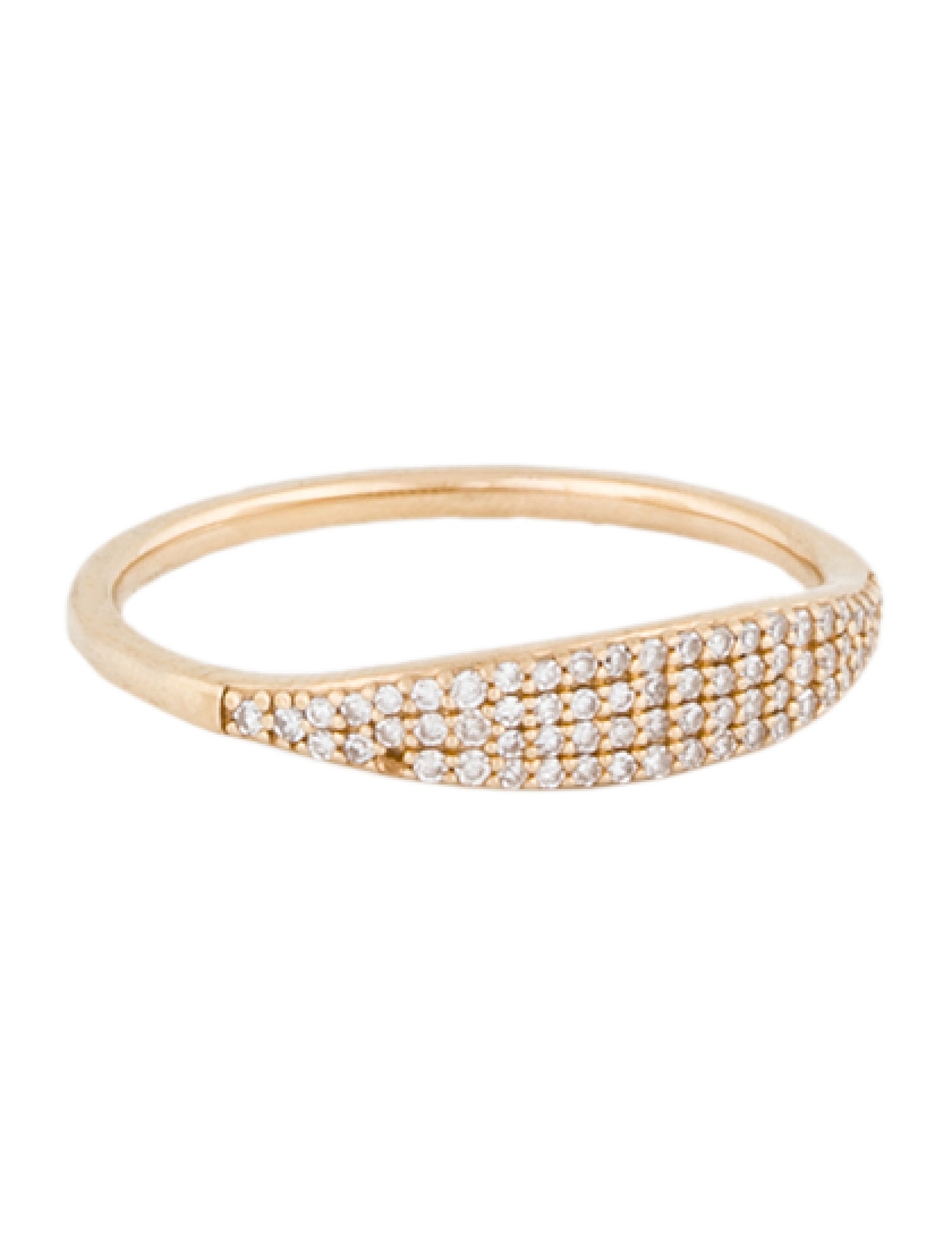 Mejuri 14K Diamond Slim Signet Band Ring