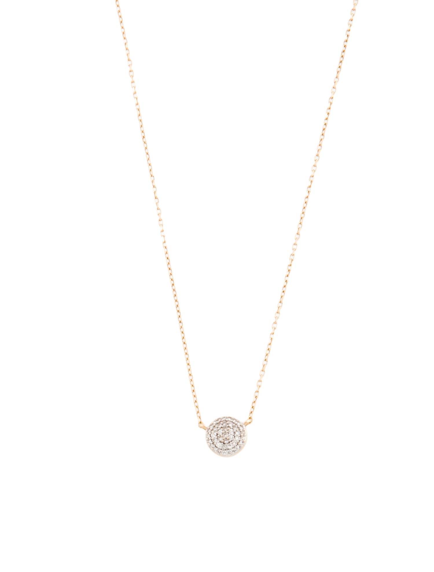 Mejuri 14K Diamond Round Pendant Necklace
