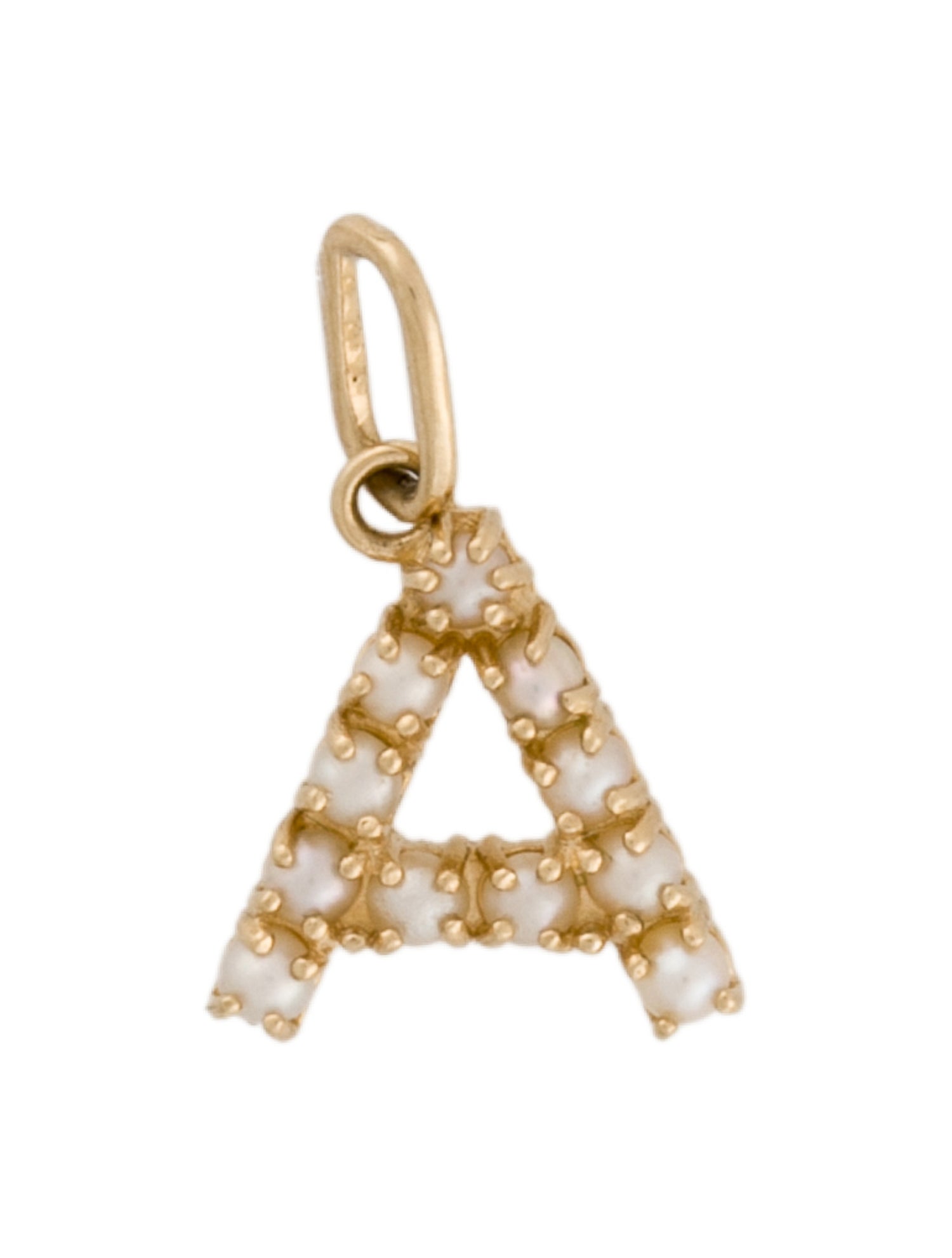 Mejuri 14K Pearl Letter Charm