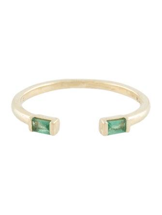 Mejuri 14K Emerald Open Ring