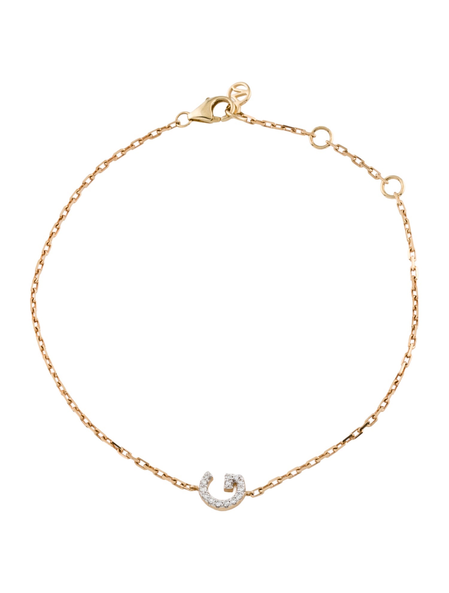 Mejuri 14K Diamond Letter 'G' Bracelet