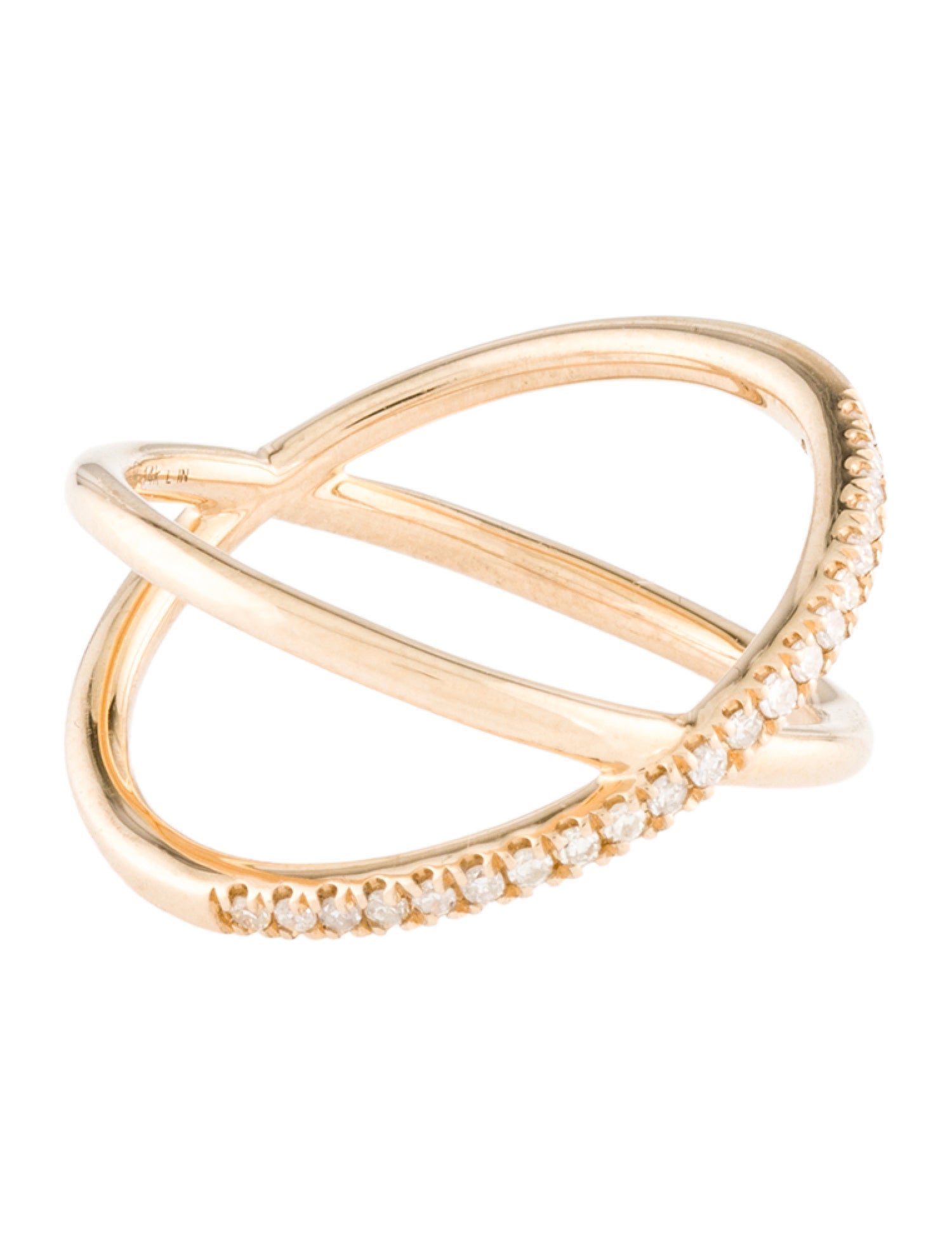 Mejuri 14K Diamond X Ring