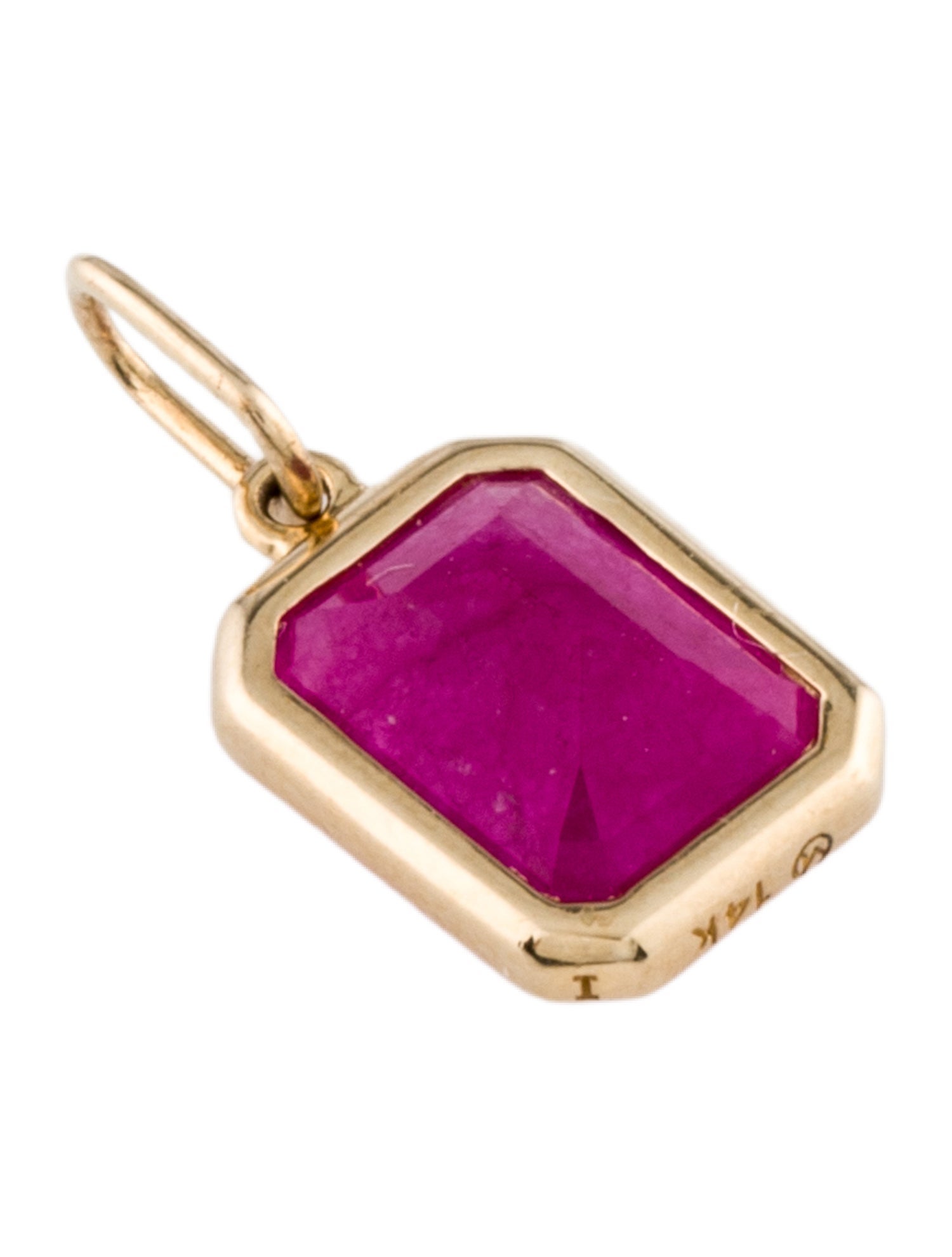 Mejuri 14K Dyed Quench Crackled Quartz Hoop Pendant