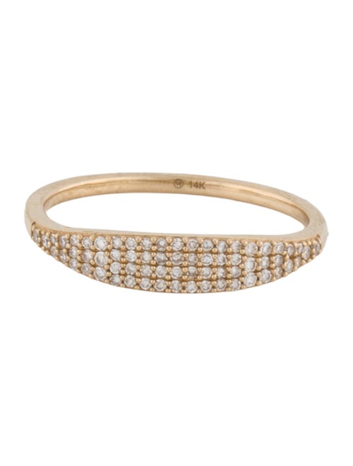 Mejuri 14K Diamond Slim Signet Ring