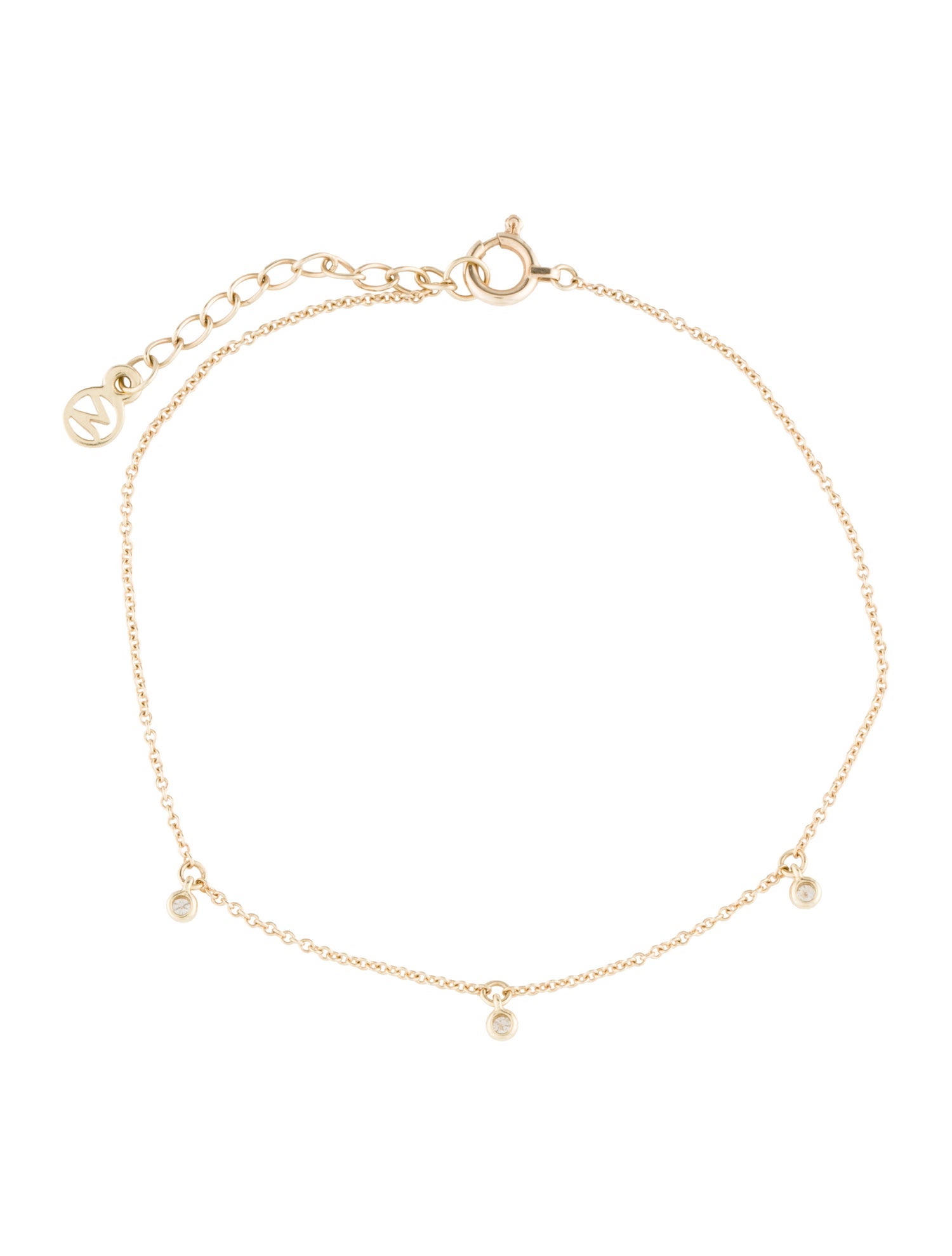 Mejuri 14K Diamond Station Bracelet
