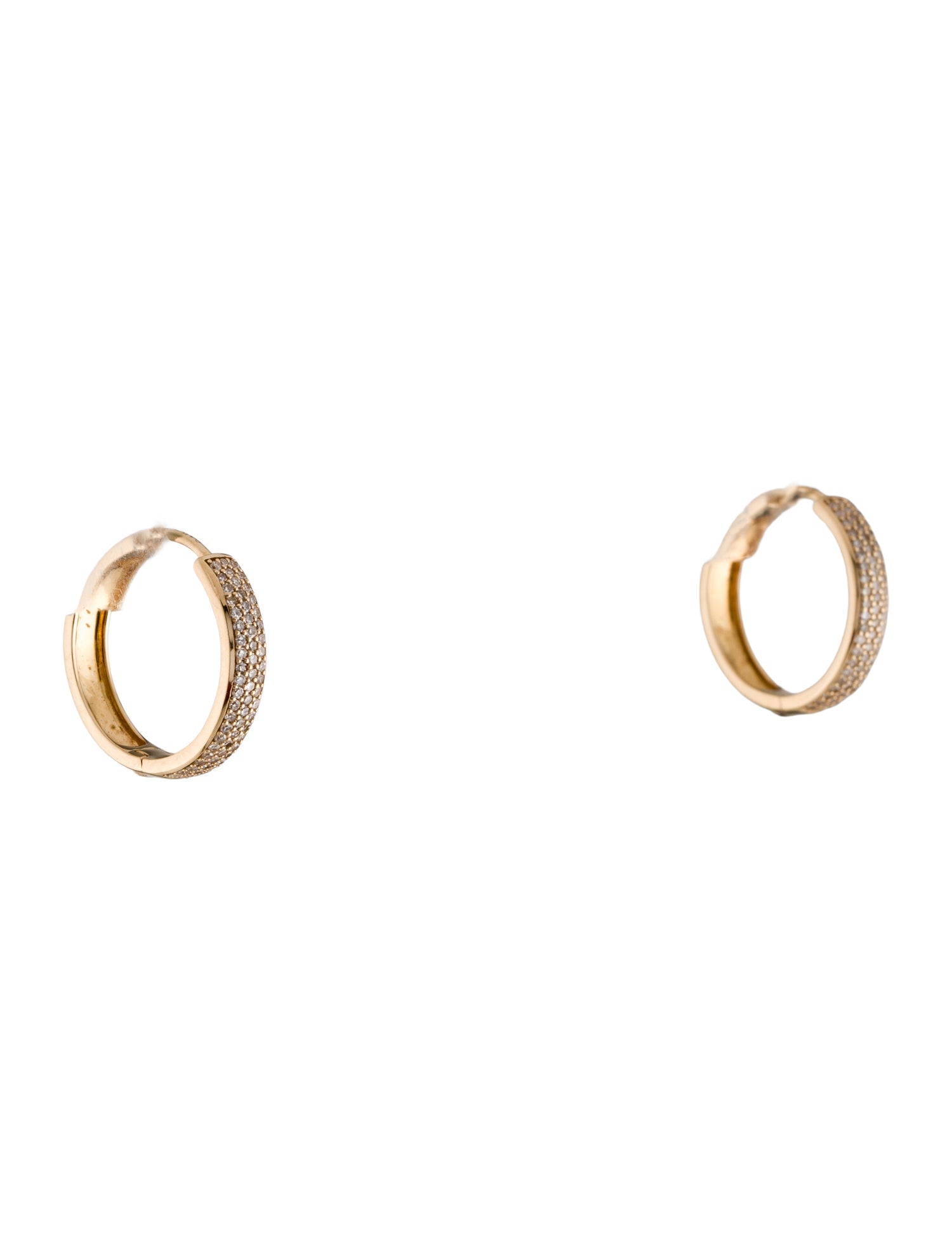 Mejuri 14K Diamond Bold Pavé Medium Hoop Earrings