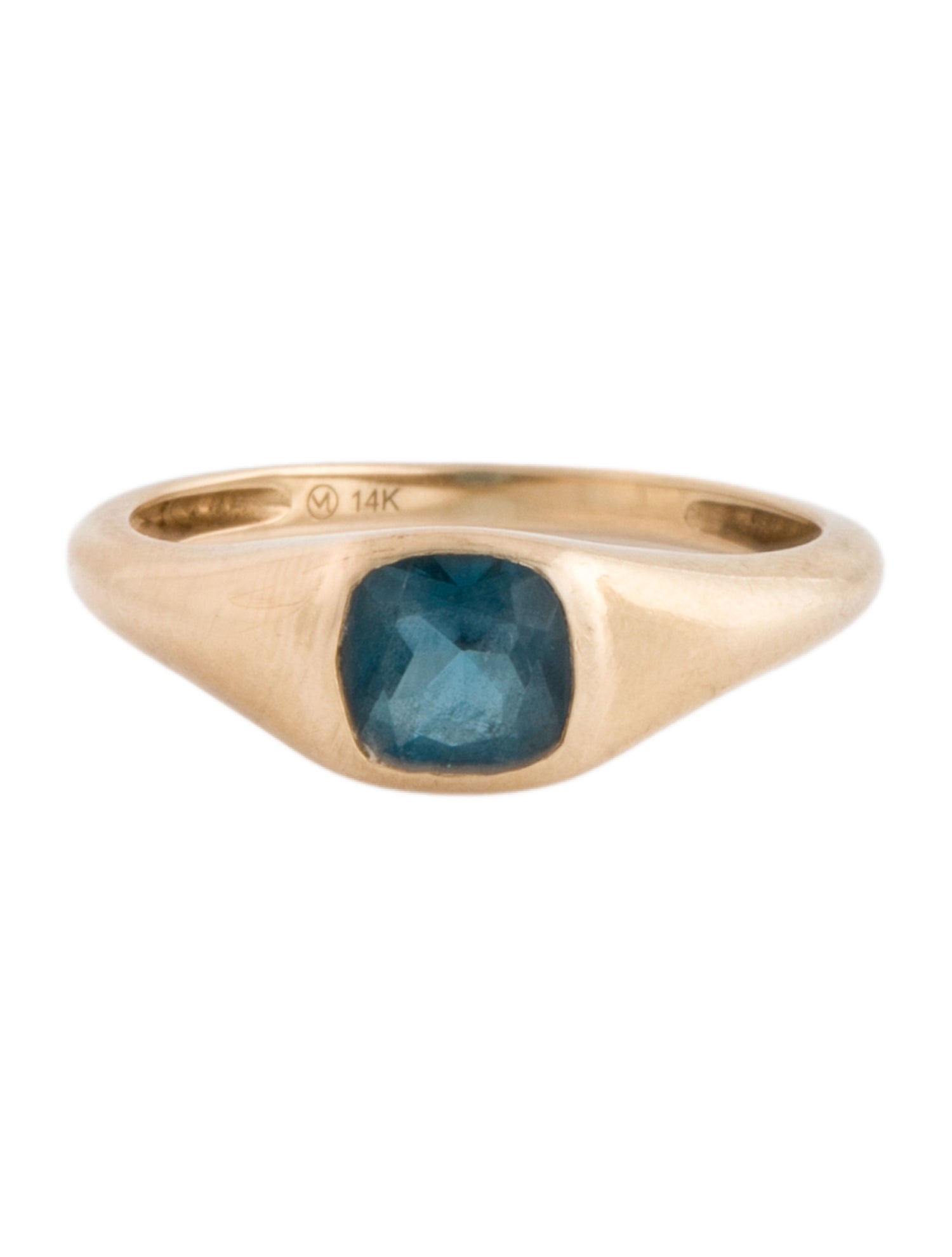 Mejuri 14K Topaz Boss Signet Ring