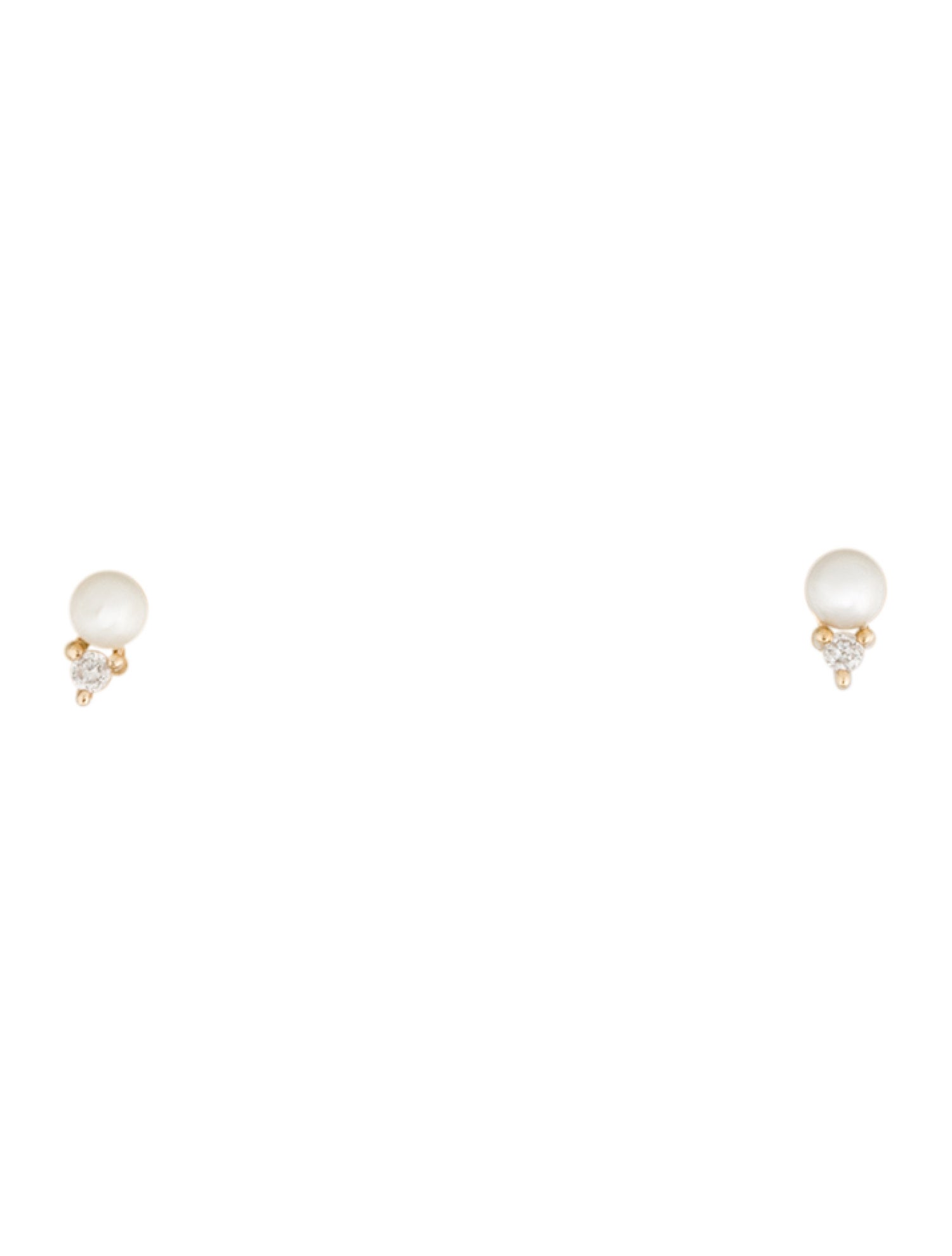 Mejuri 14K Pearl & Diamond Stud Earrings