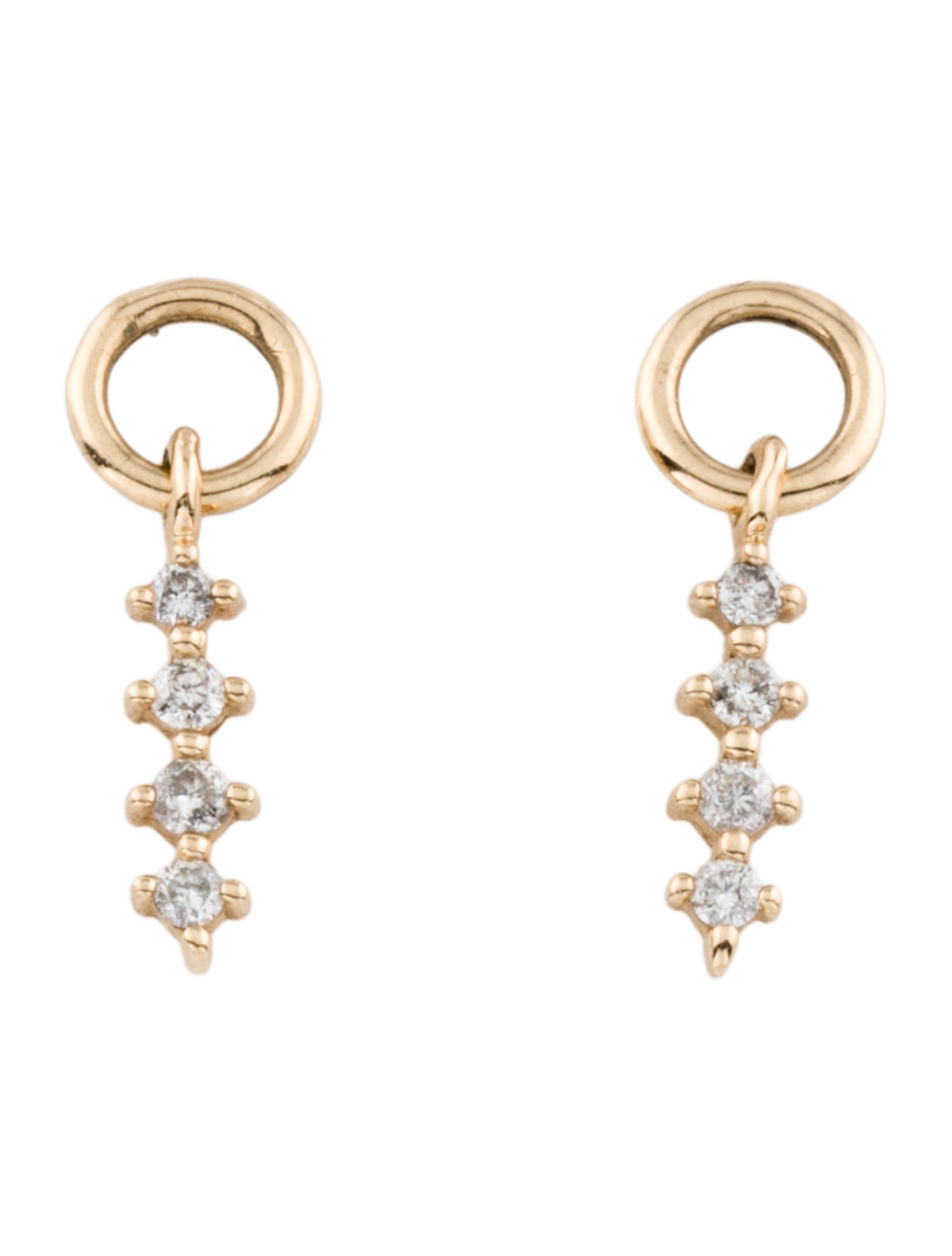 Mejuri 14K Diamond Icicle Hoop Charms