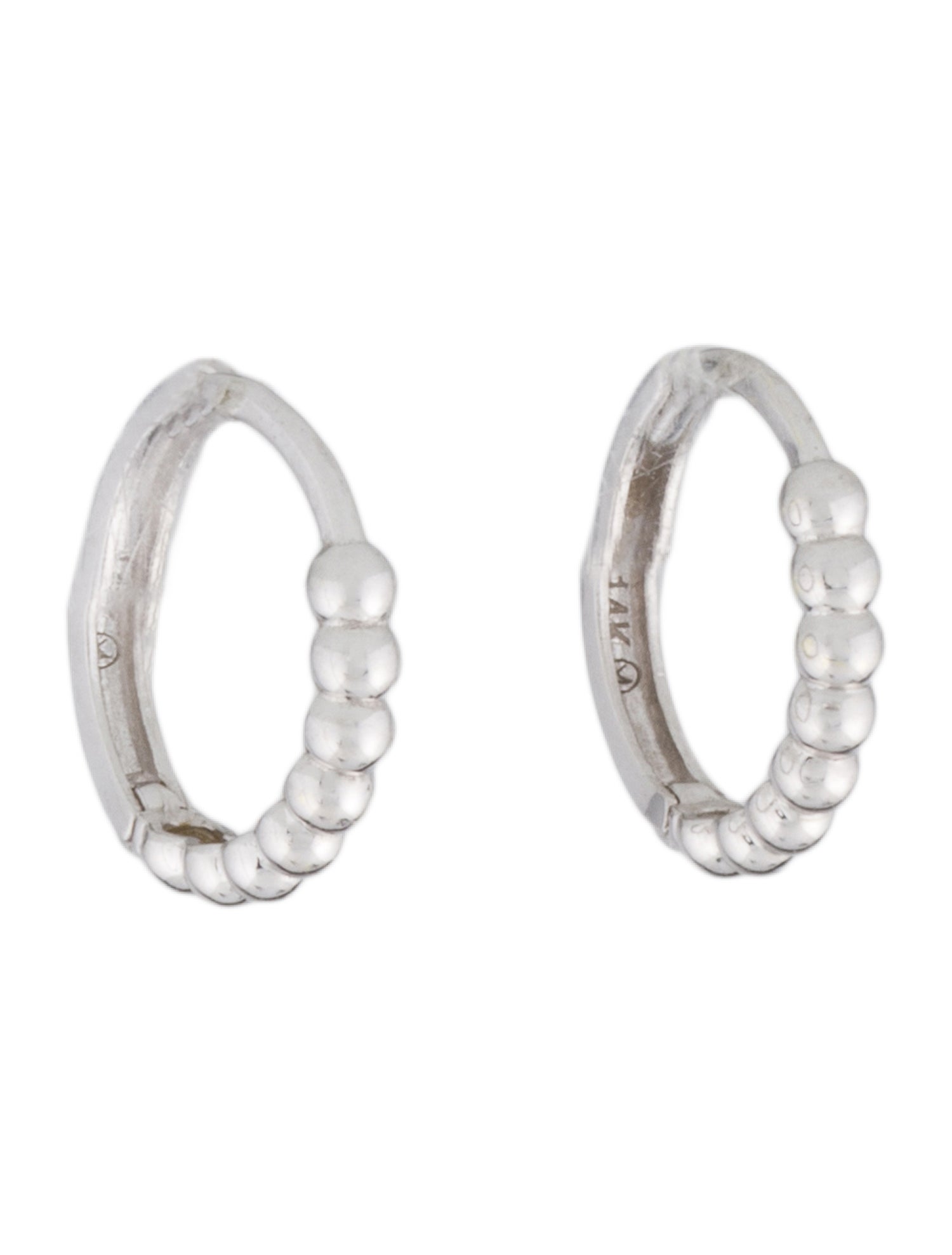 Mejuri 14K Beaded Huggie Hoops
