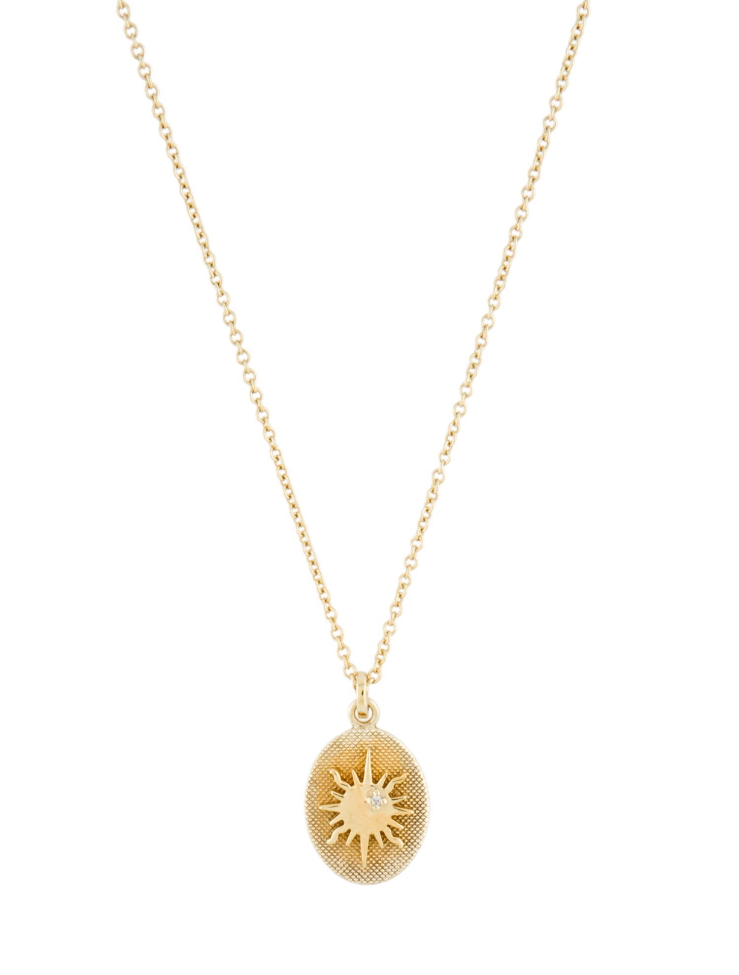 Mejuri White Sapphire & Enamel Sun Motif Pendant