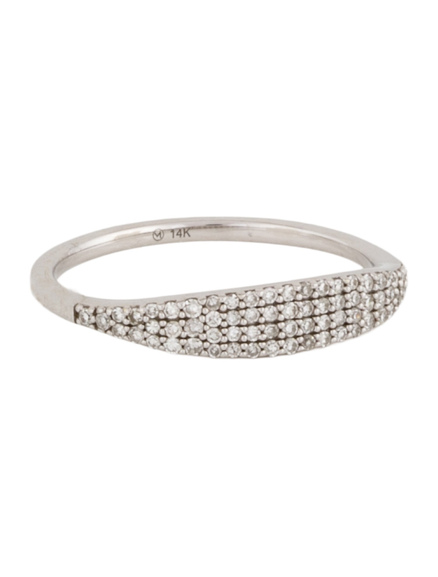 Mejuri 14K Diamond Pavé Slim Signet Ring