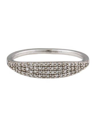 Mejuri 14K Diamond Pave Slim Signet Ring