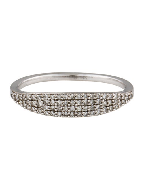Mejuri 14K Diamond Pave Slim Signet Ring