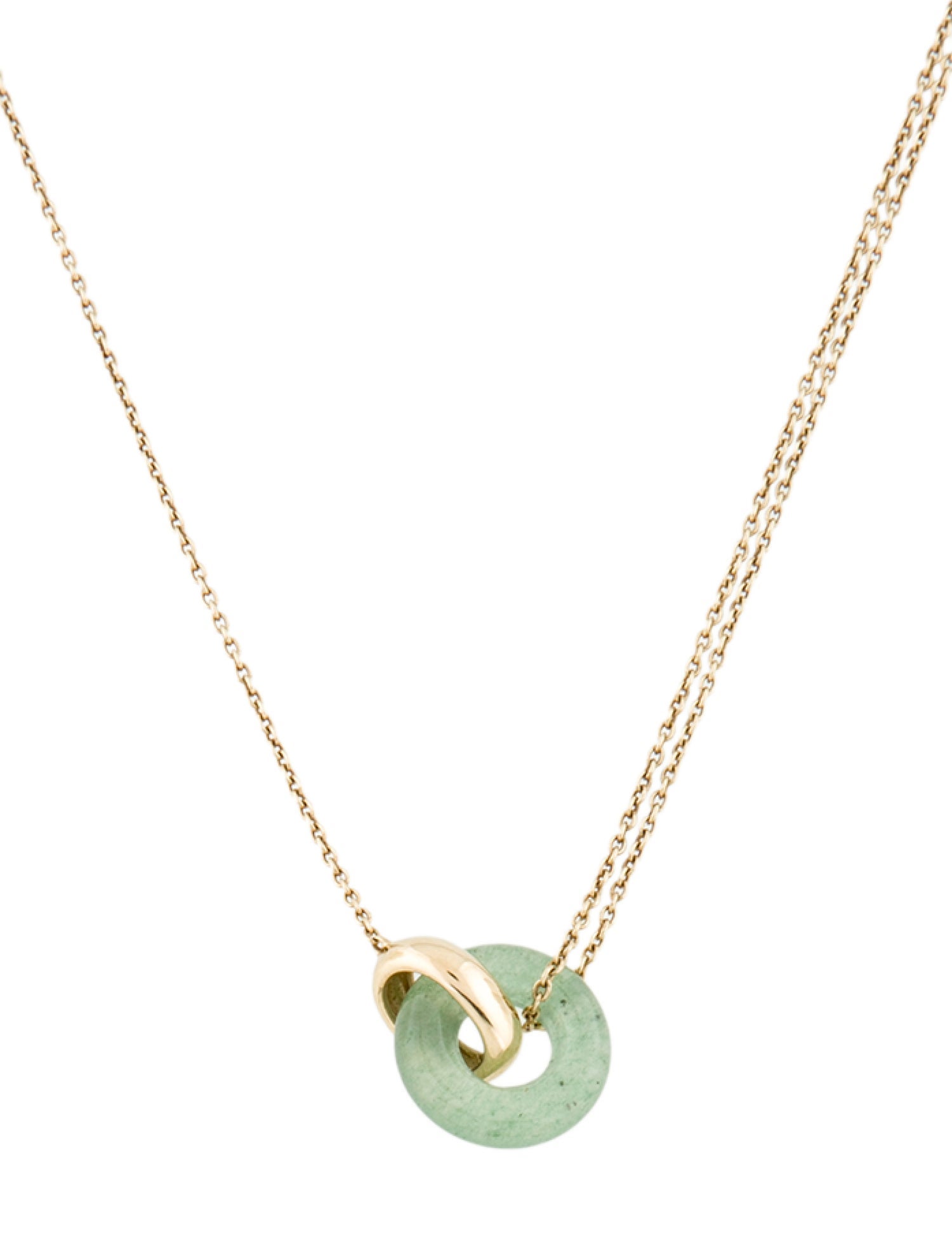 Mejuri 14K Aventurine Quartz Linked Gemstone Necklace