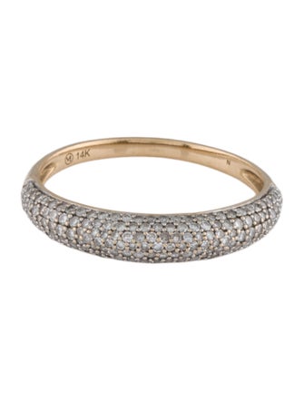 Mejuri 14K Diamond Thin Dome Ring