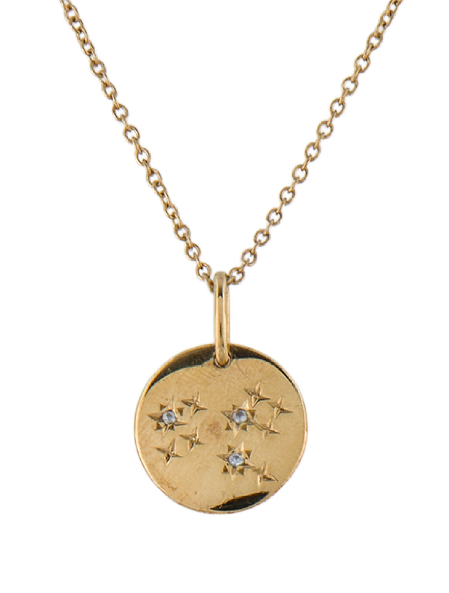 Mejuri Sapphire Disc Star Pendant Necklace