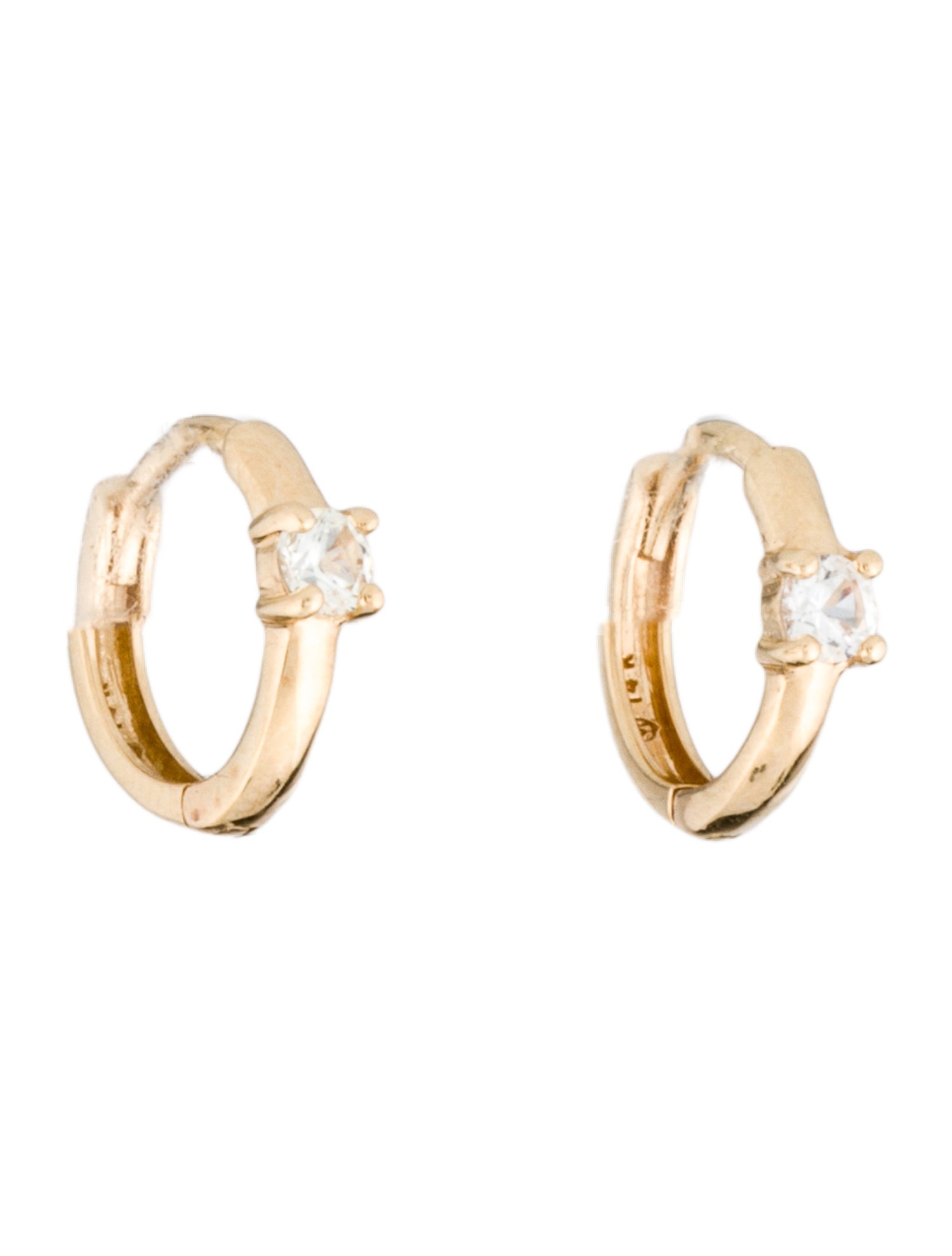 Mejuri 14K Sapphire Huggie Hoop Earrings