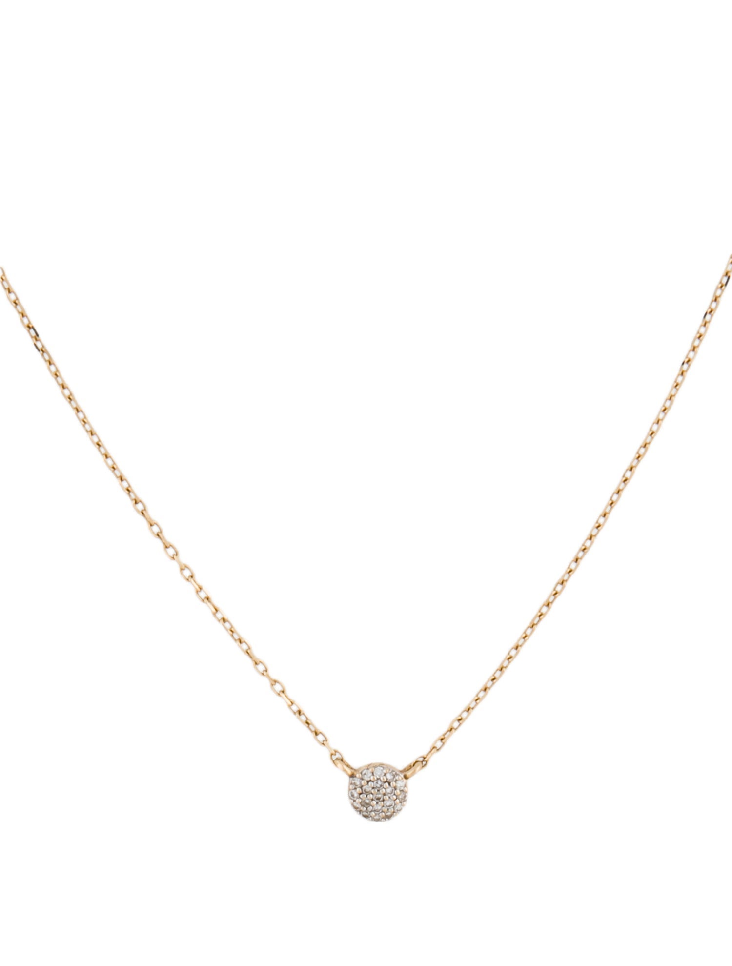 Mejuri 14K Diamond Mini Round Pave Pendant Necklace