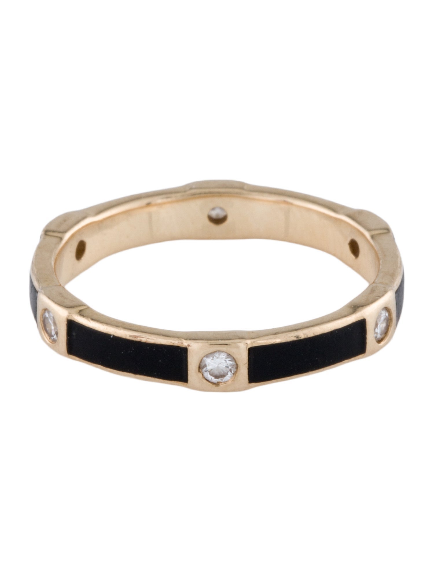 Mejuri 14K Enamel & Diamond Band Ring