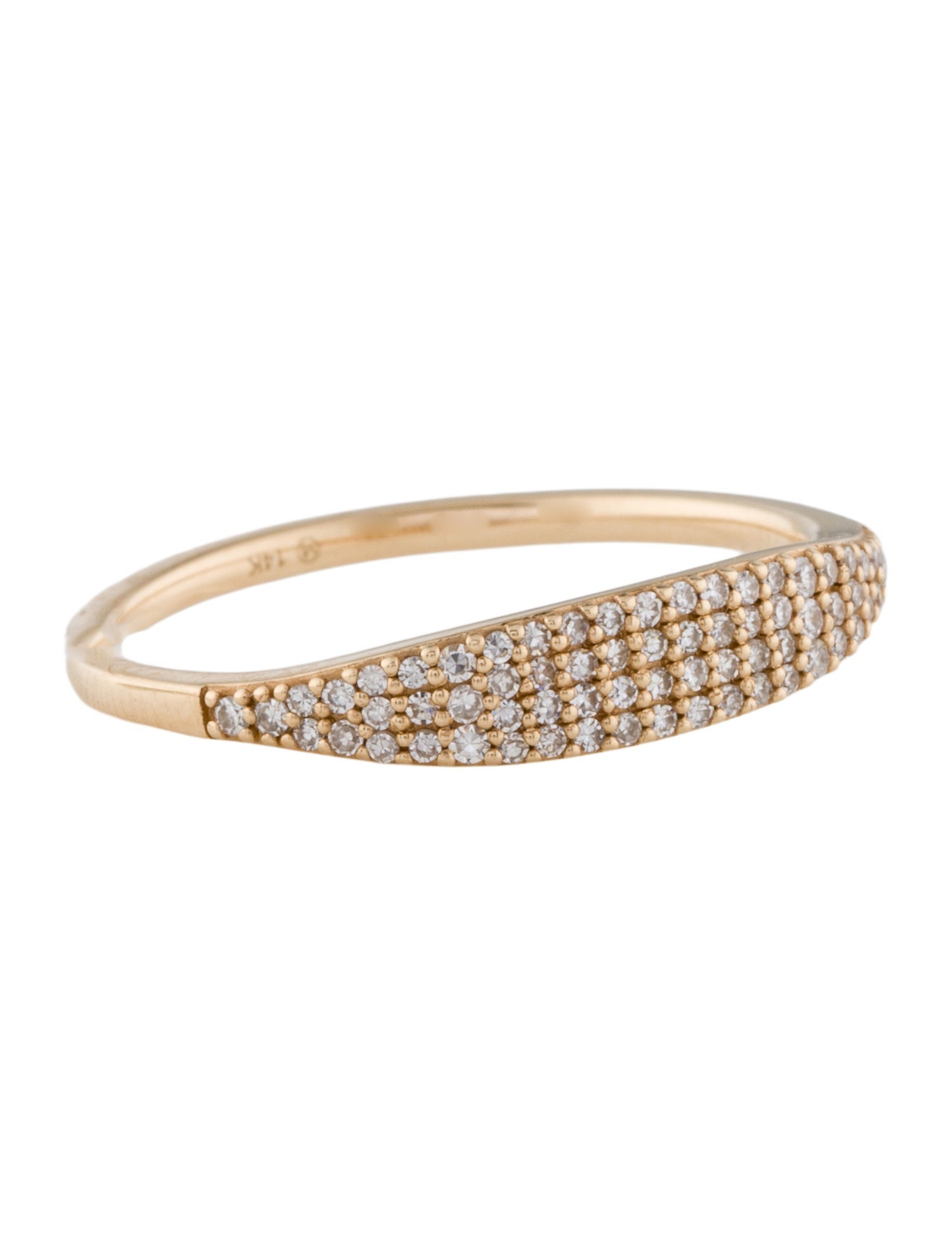 Mejuri 14K Diamond Slim Signet Ring