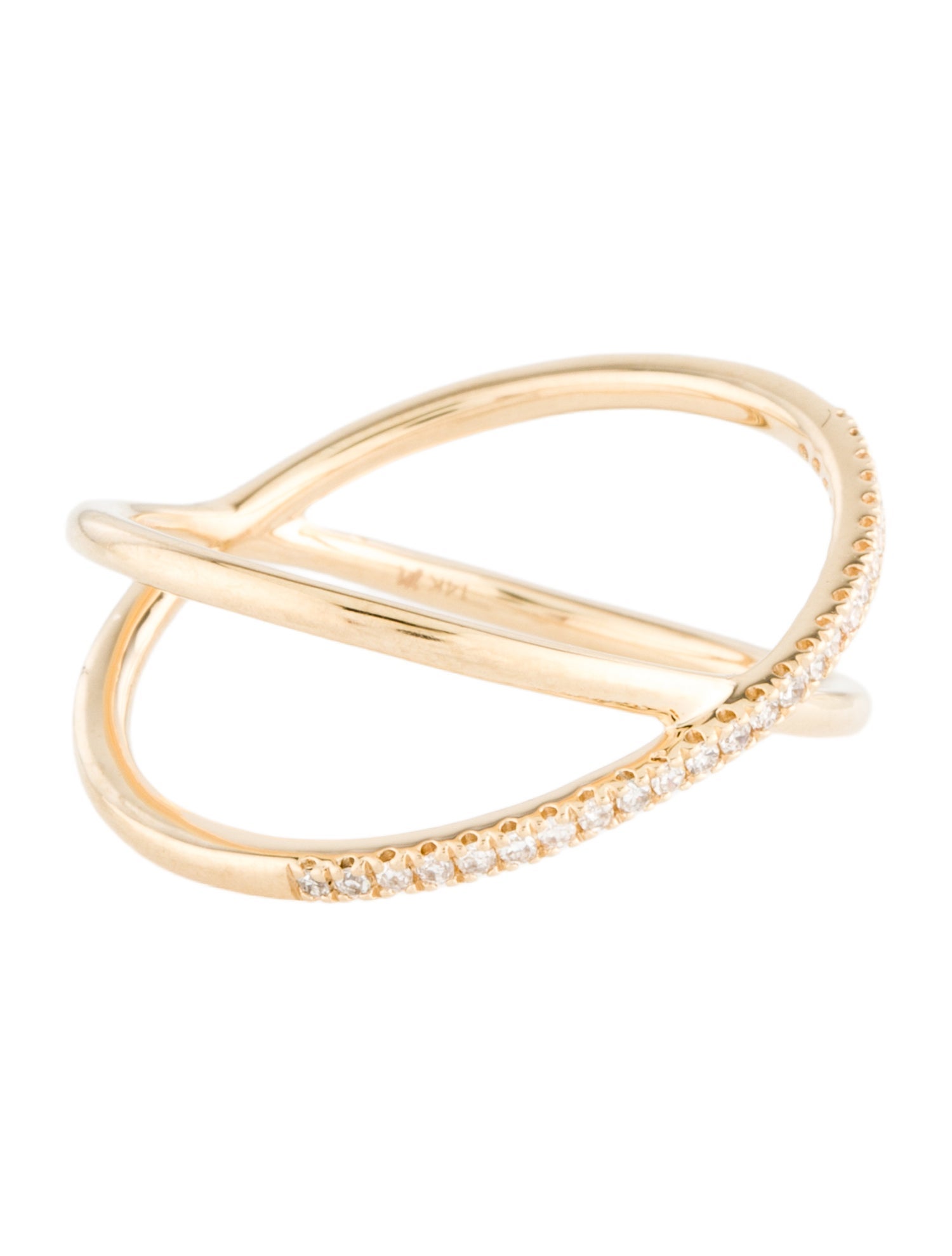 Mejuri 14K Diamond Crossover Ring