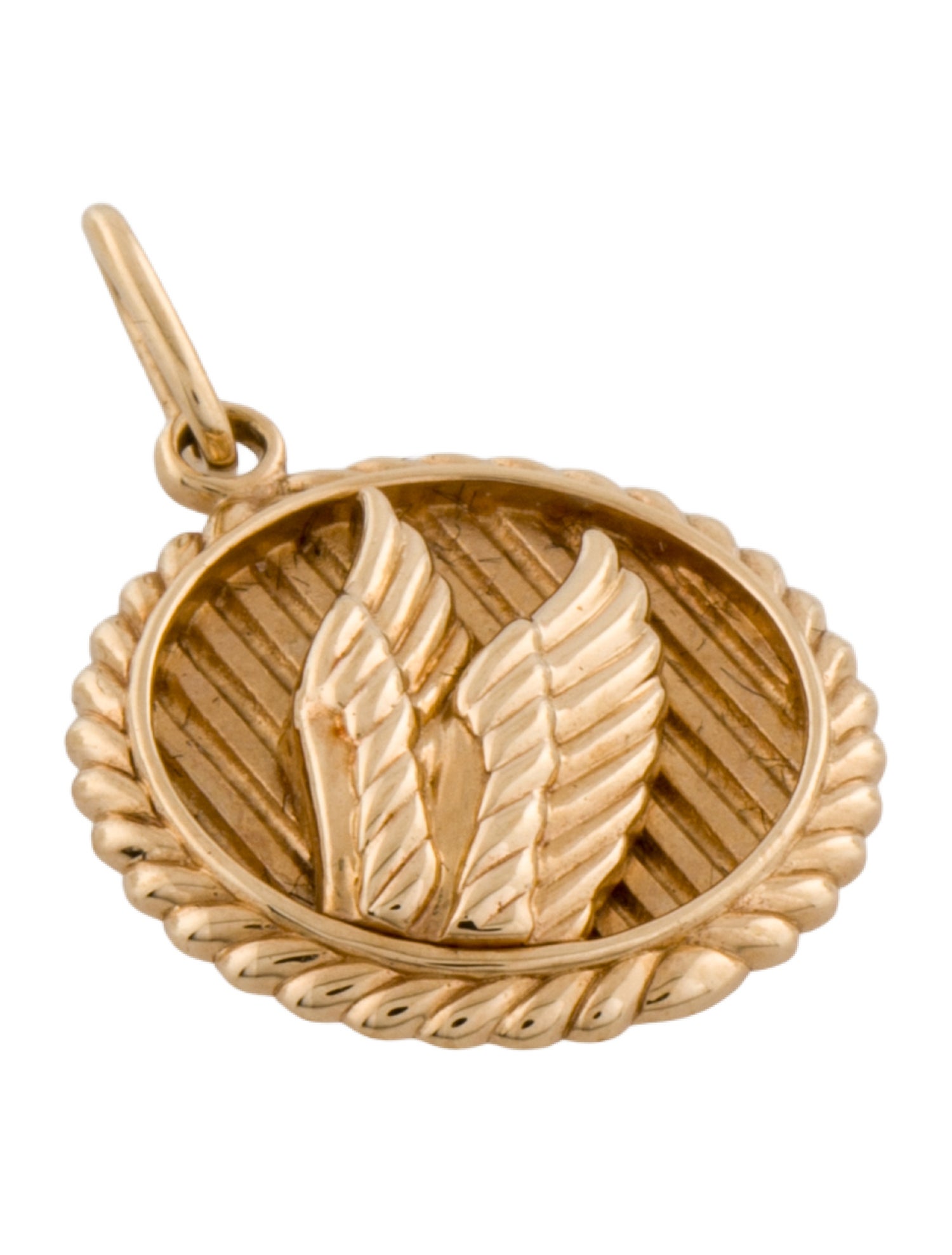 Mejuri 14K Winged Coin Charm Pendant