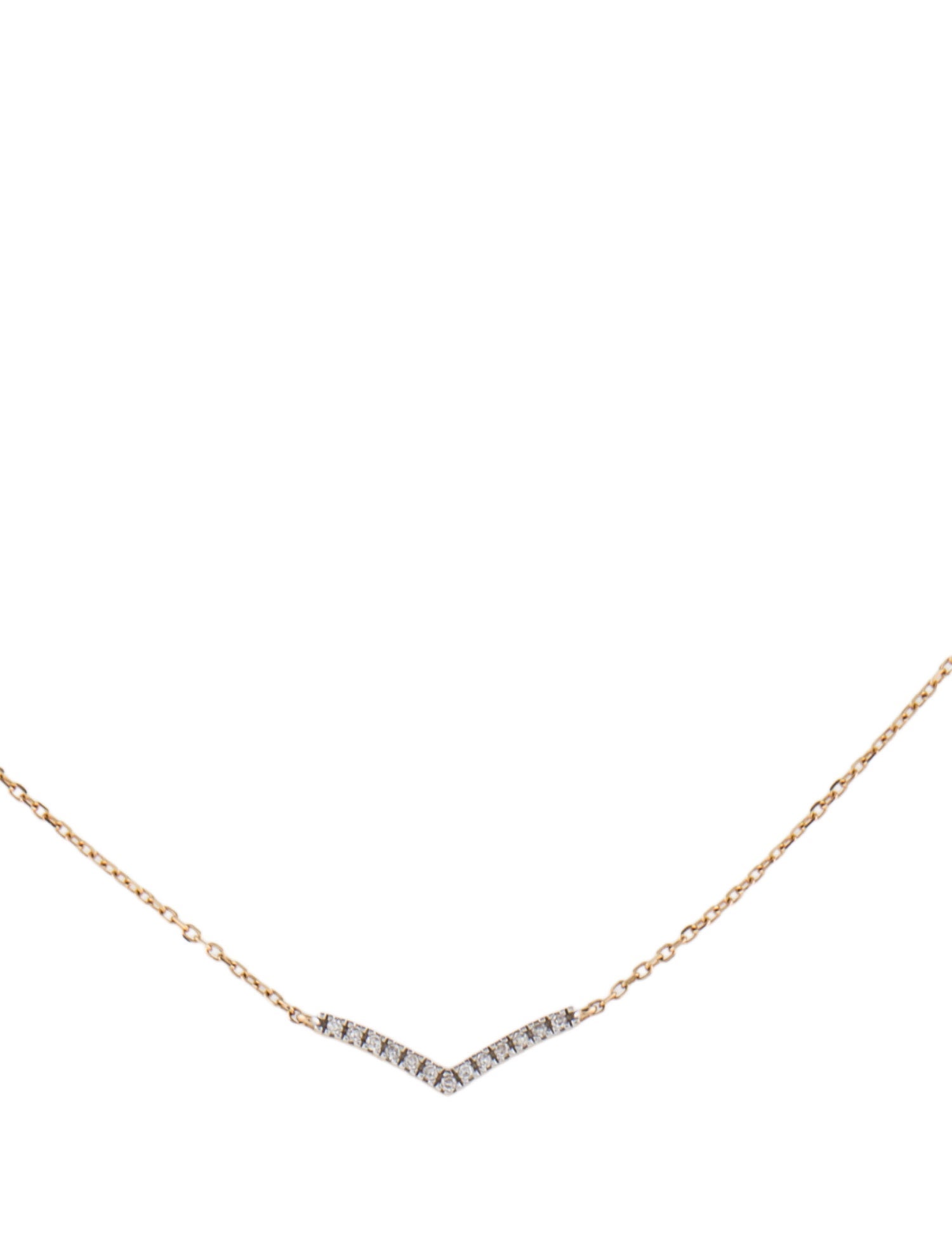 Mejuri 14K Diamond Wishbone Pendant Necklace