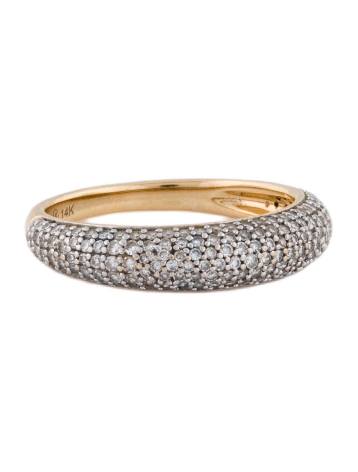Mejuri 14K Diamond Thin Dome Ring