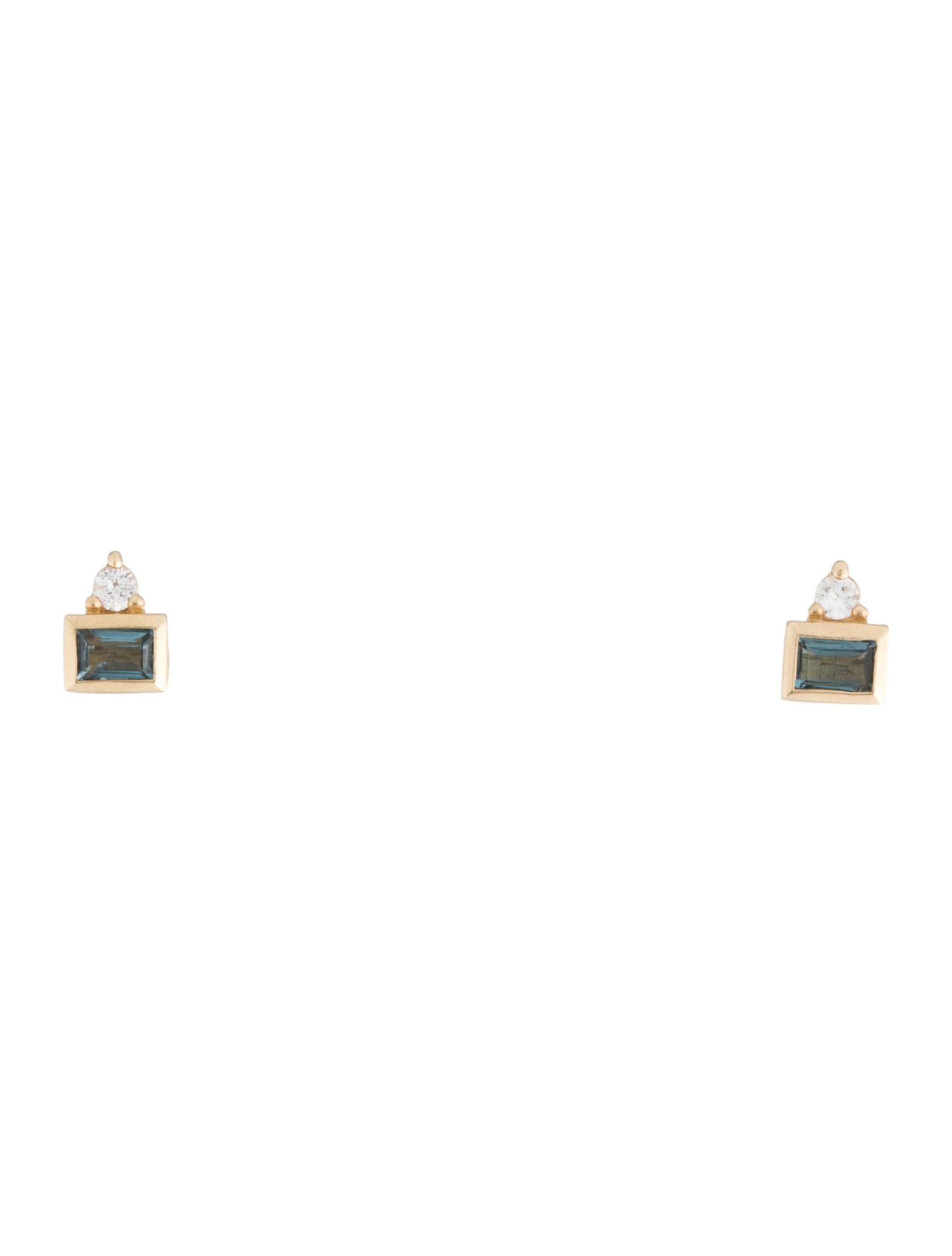 Mejuri 14K Baguette Duo Stud Earrings