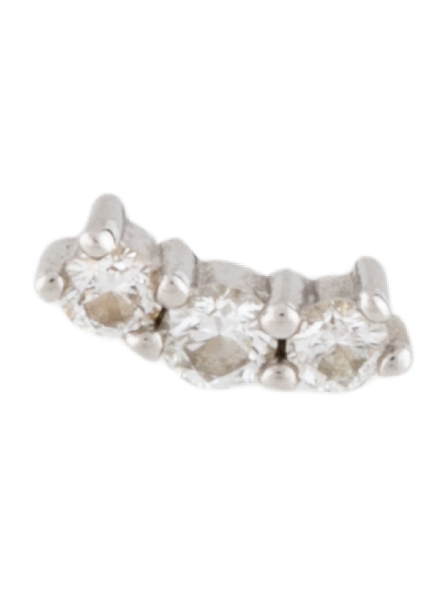 Mejuri 14K Diamond Curve Bar Single Stud Earring