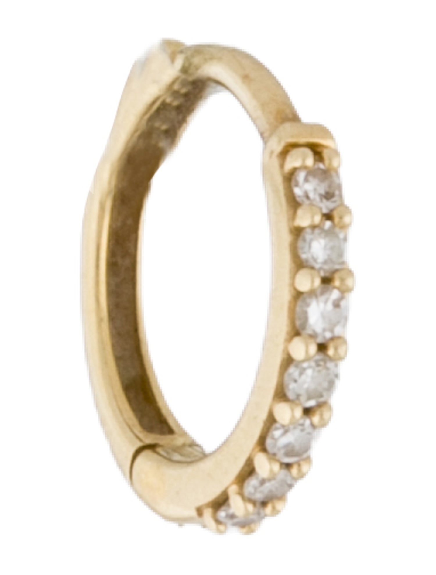 Mejuri 14K Diamond Single Hoop Earring