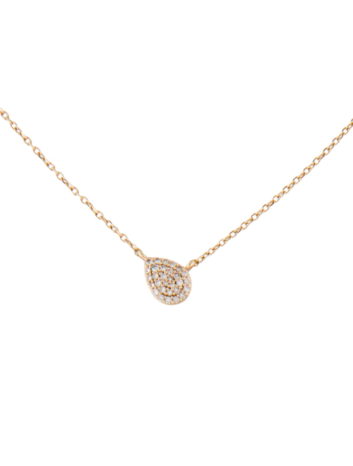Mejuri 14K Diamond Pear Pavé Pendant Necklace