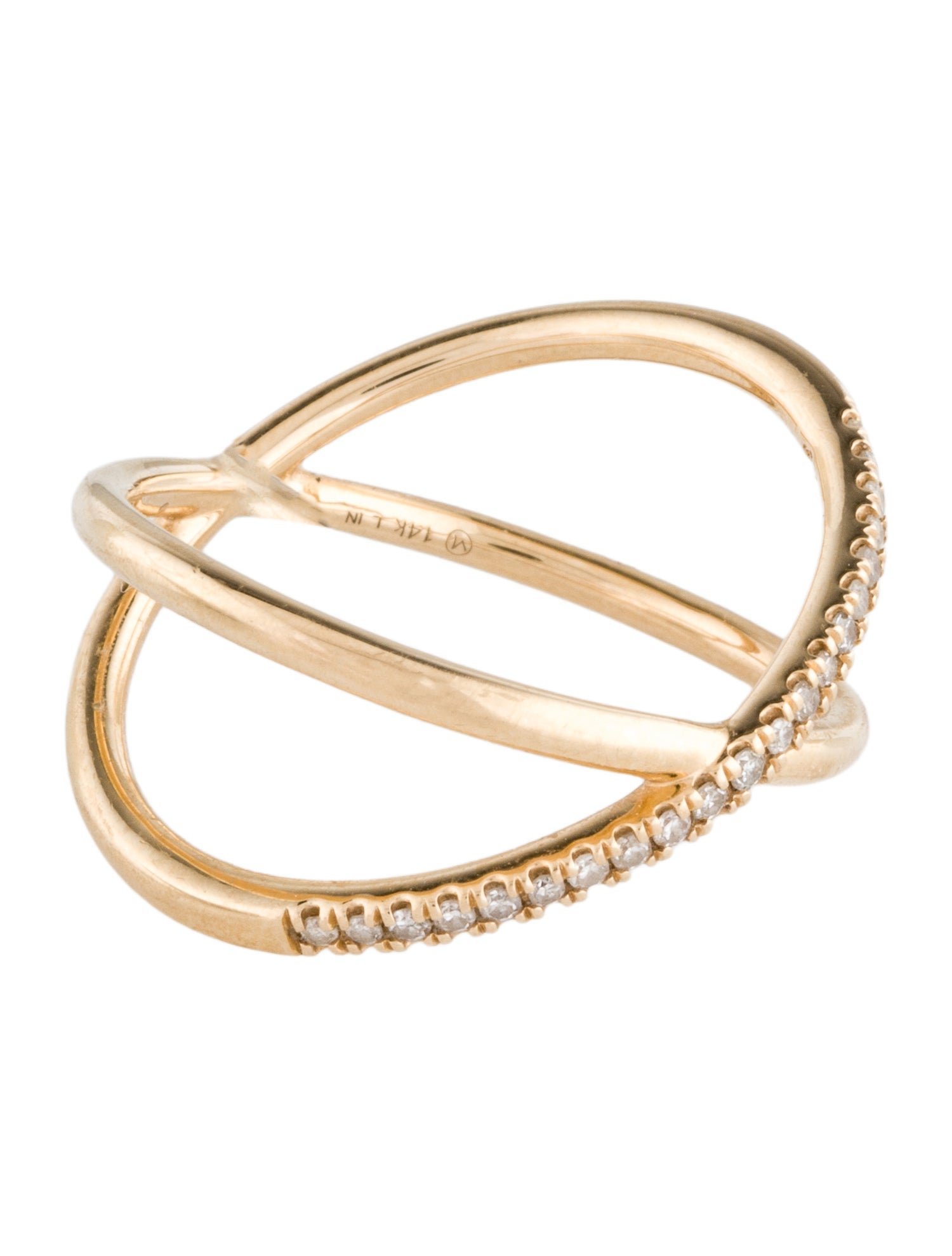 Mejuri 14K Diamond X Ring