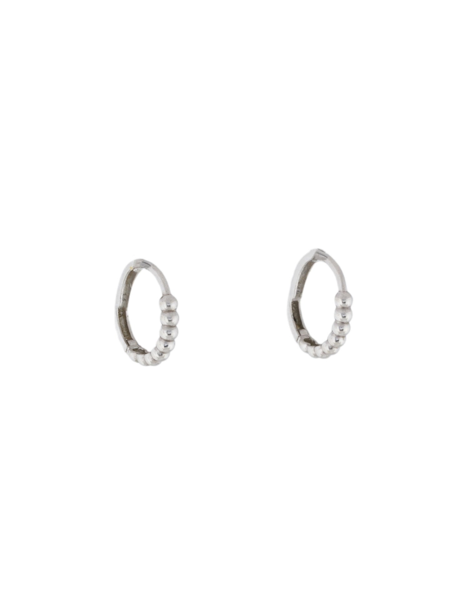 Mejuri 14K Beaded Huggie Hoops